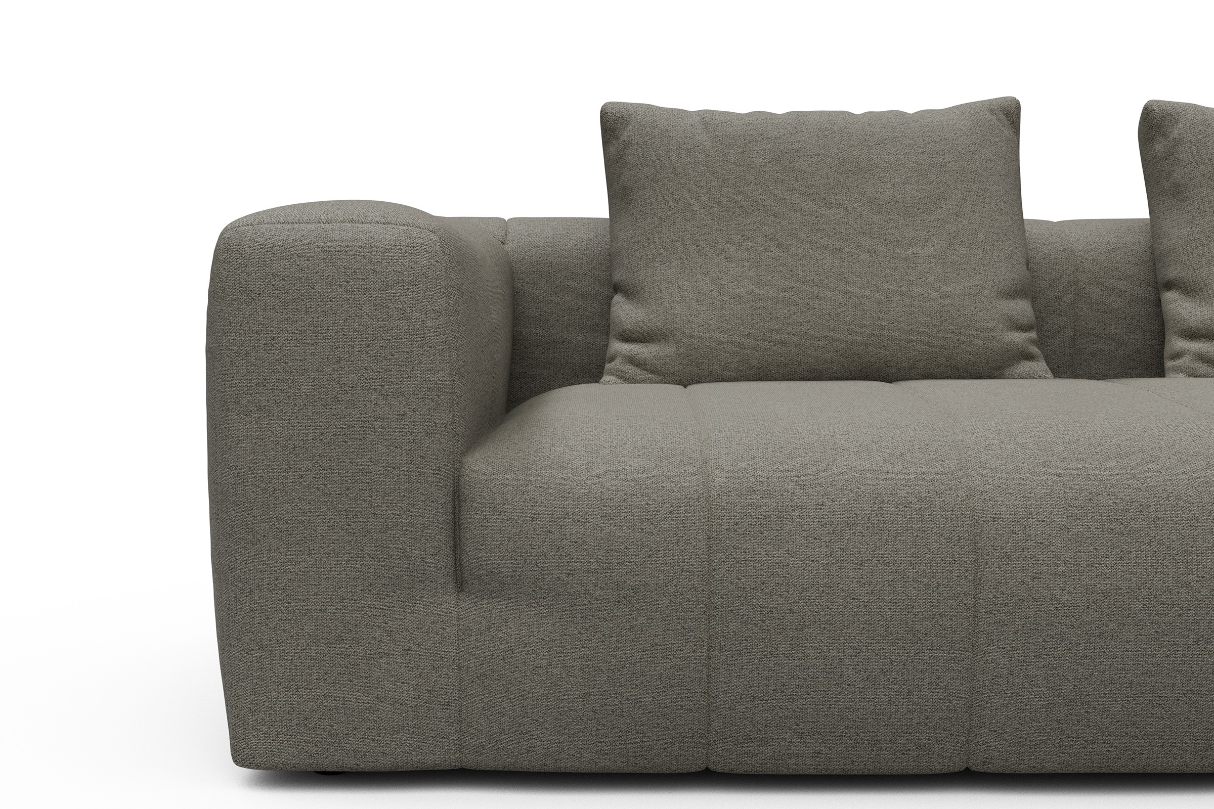 Ecksofa Hugo 2x 2,5-Sitzer Armlehne links Denari-Warm-Grey