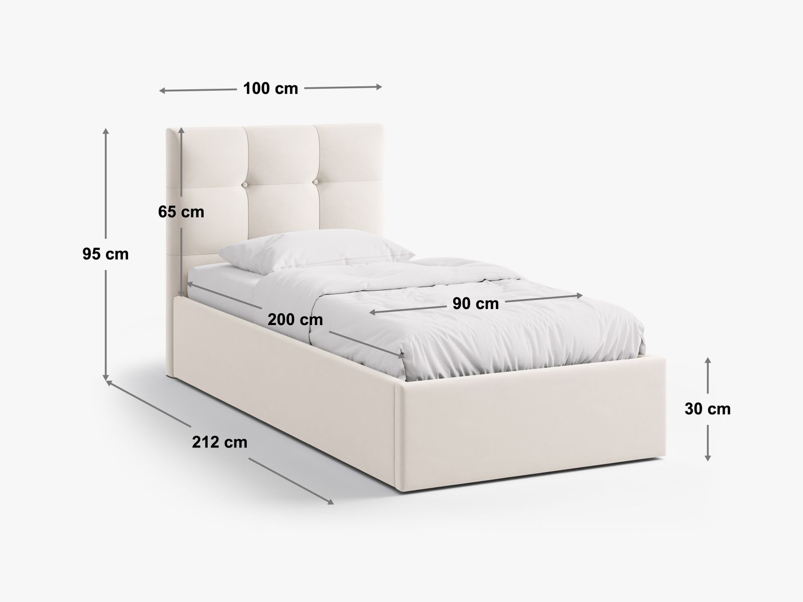 Micadoni Bett Phaedra Samt Magic Velvet Rosa 90x200