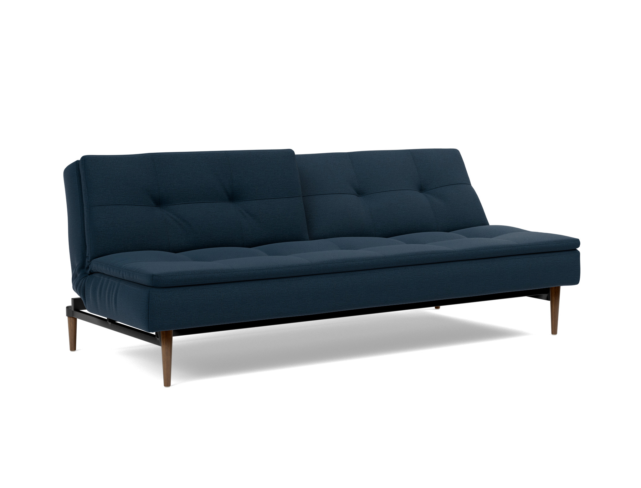 Schlafsofa Dublexo Flachgewebe Mixed Dance 528-Blue Beine Styletto Eiche dunkel