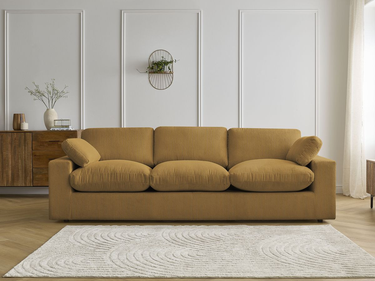 Bobochic Belair Sofa 3-Sitzer 250 × 93 cm Cordsamt Gelb