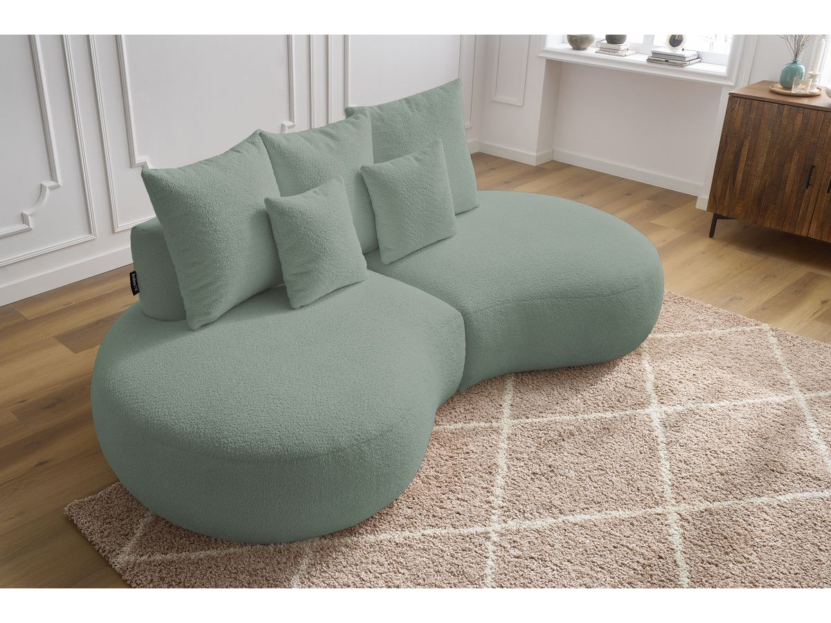 Bobochic Saint-germain Sofa 3-Sitzer Bouclé-Stoff Grün