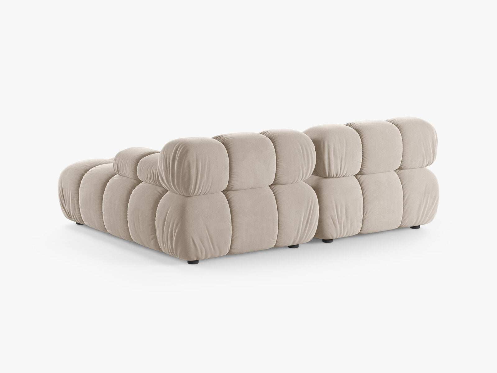 Micadoni Modulares Ecksofa Bellis 3-Sitzer Rechts Samt Bluvel Dunkelbeige