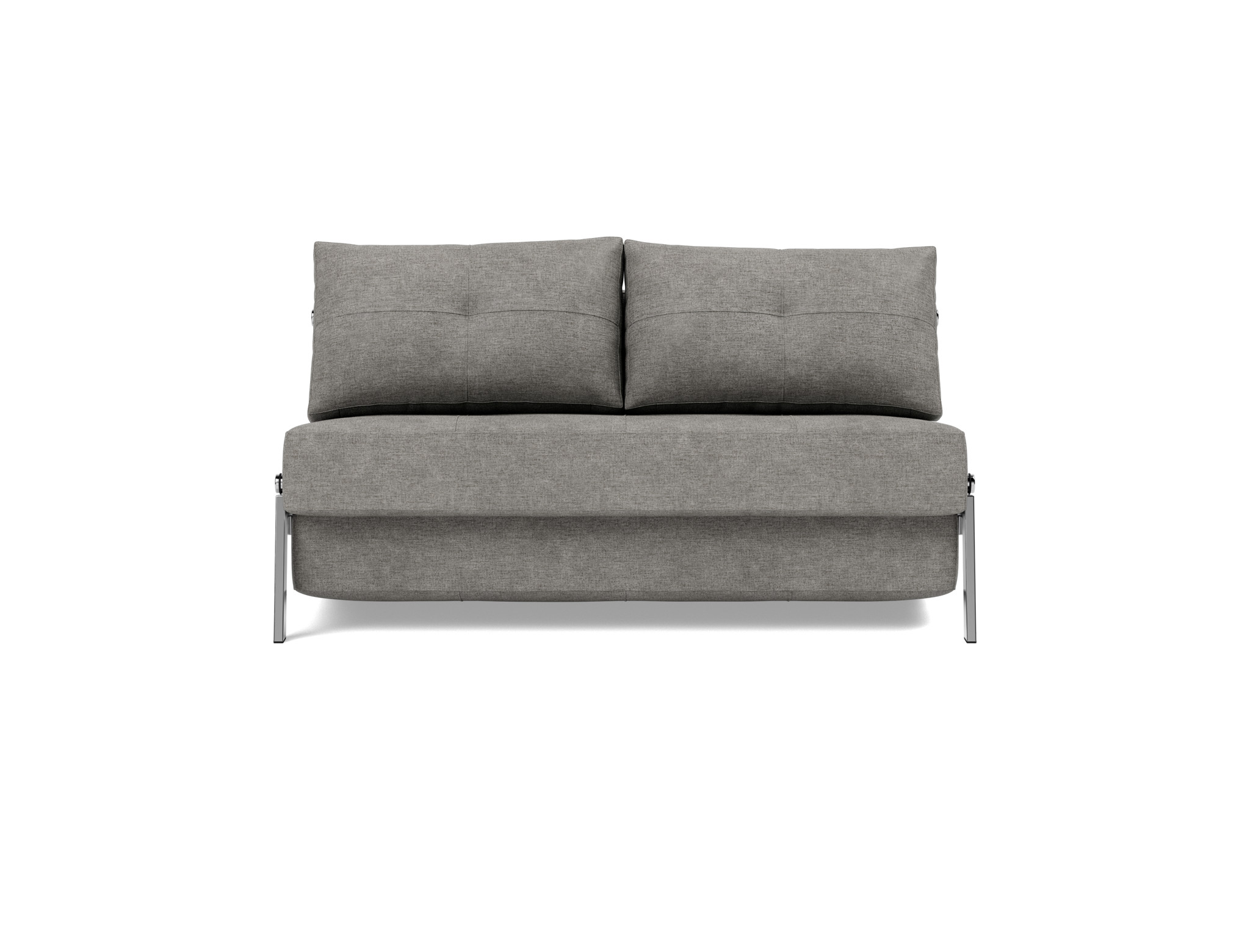 Schlafsofa Cubed 140 Flachgewebe Avella 282-Warm-Grey Beine Chrom