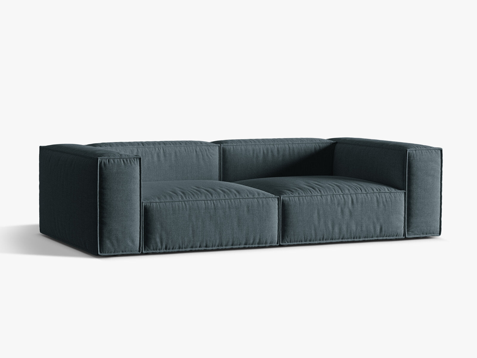 Micadoni Sofa Nuria 4-Sitzer Strukturierter Stoff Dunkel Petrol