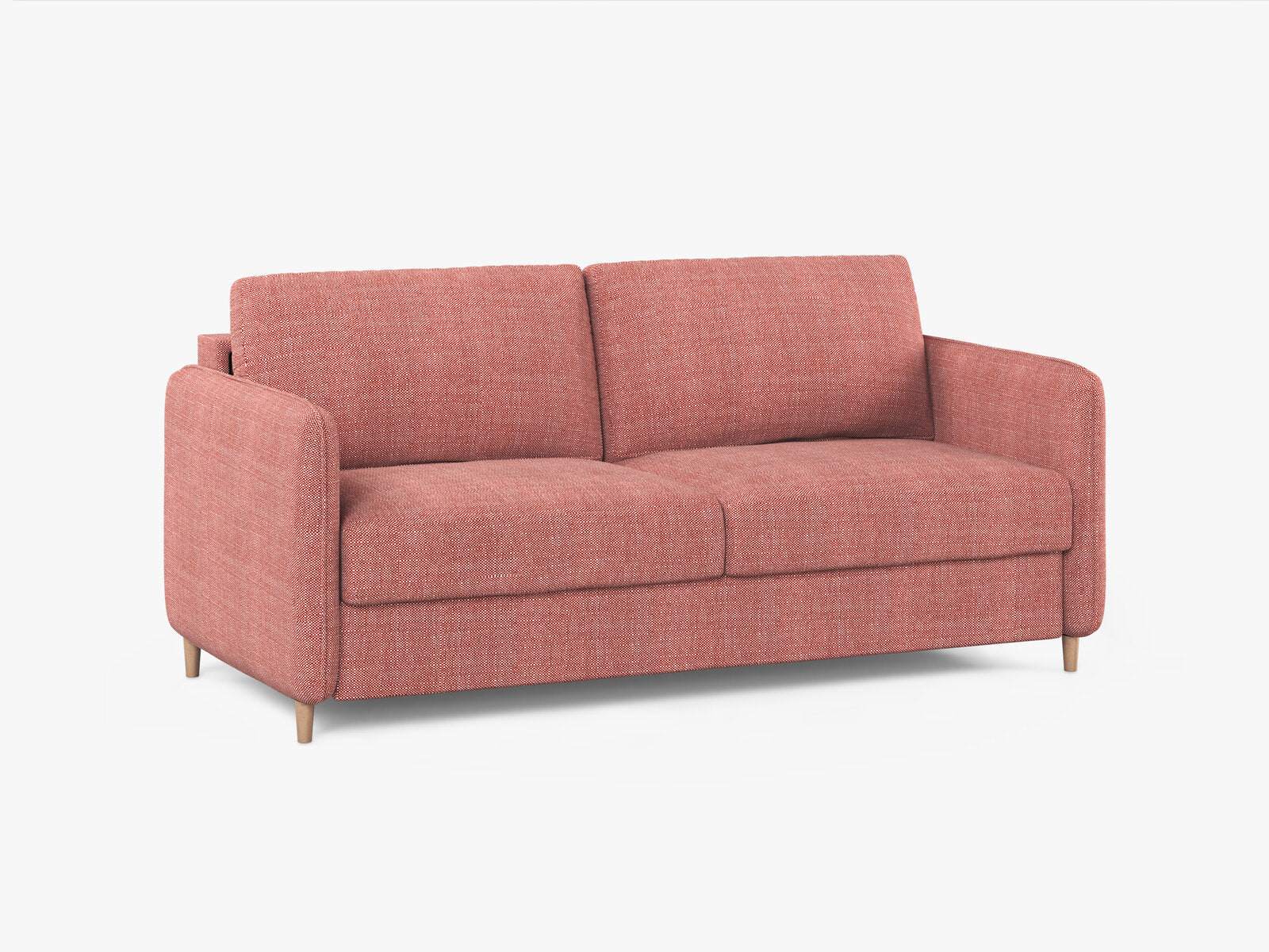 Micadoni Sofa mit Schlaffunktion Simo 3-Sitzer Strukturierter Stoff Babel Rot