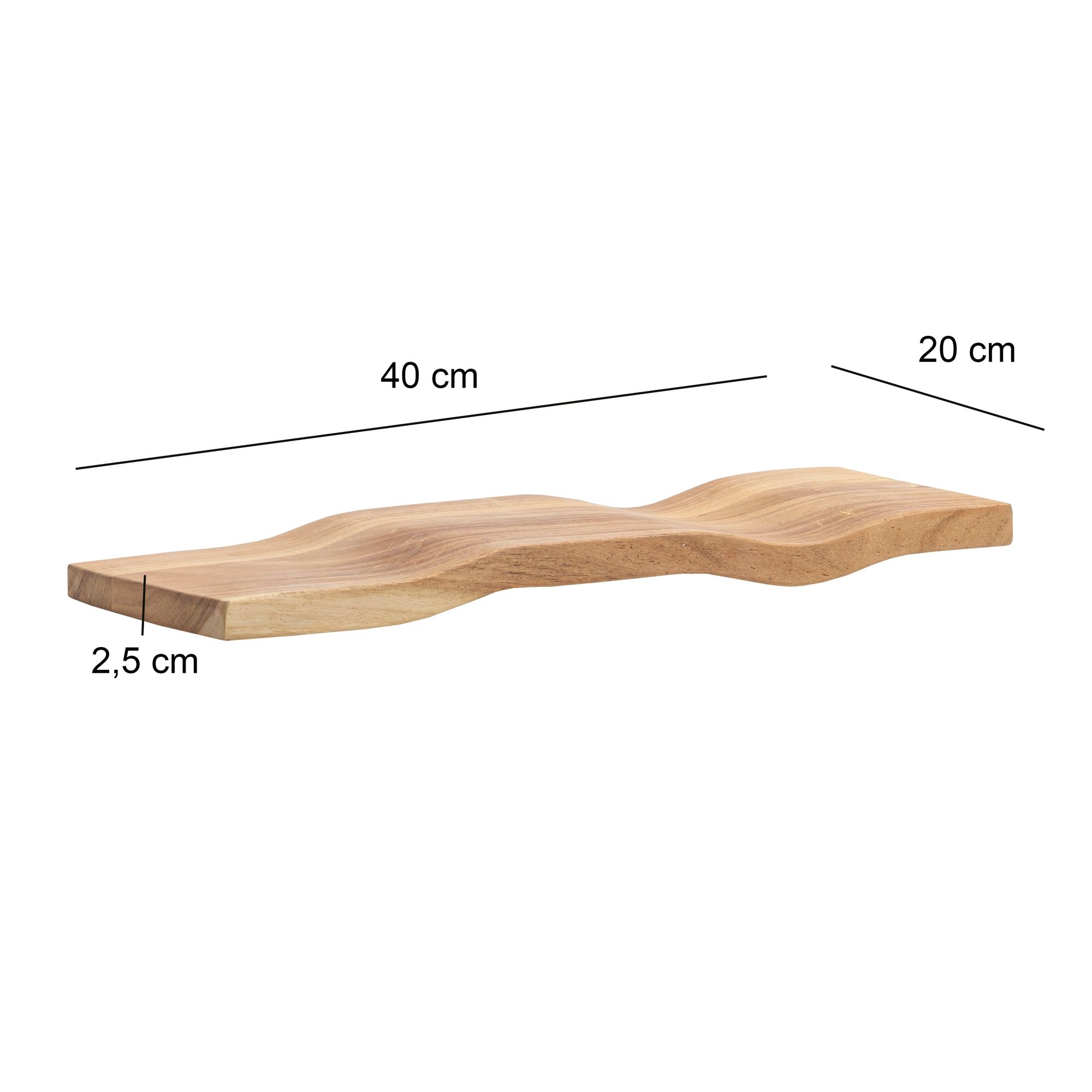Wandregal Aros Akazie Massivholz Breite 40 cm