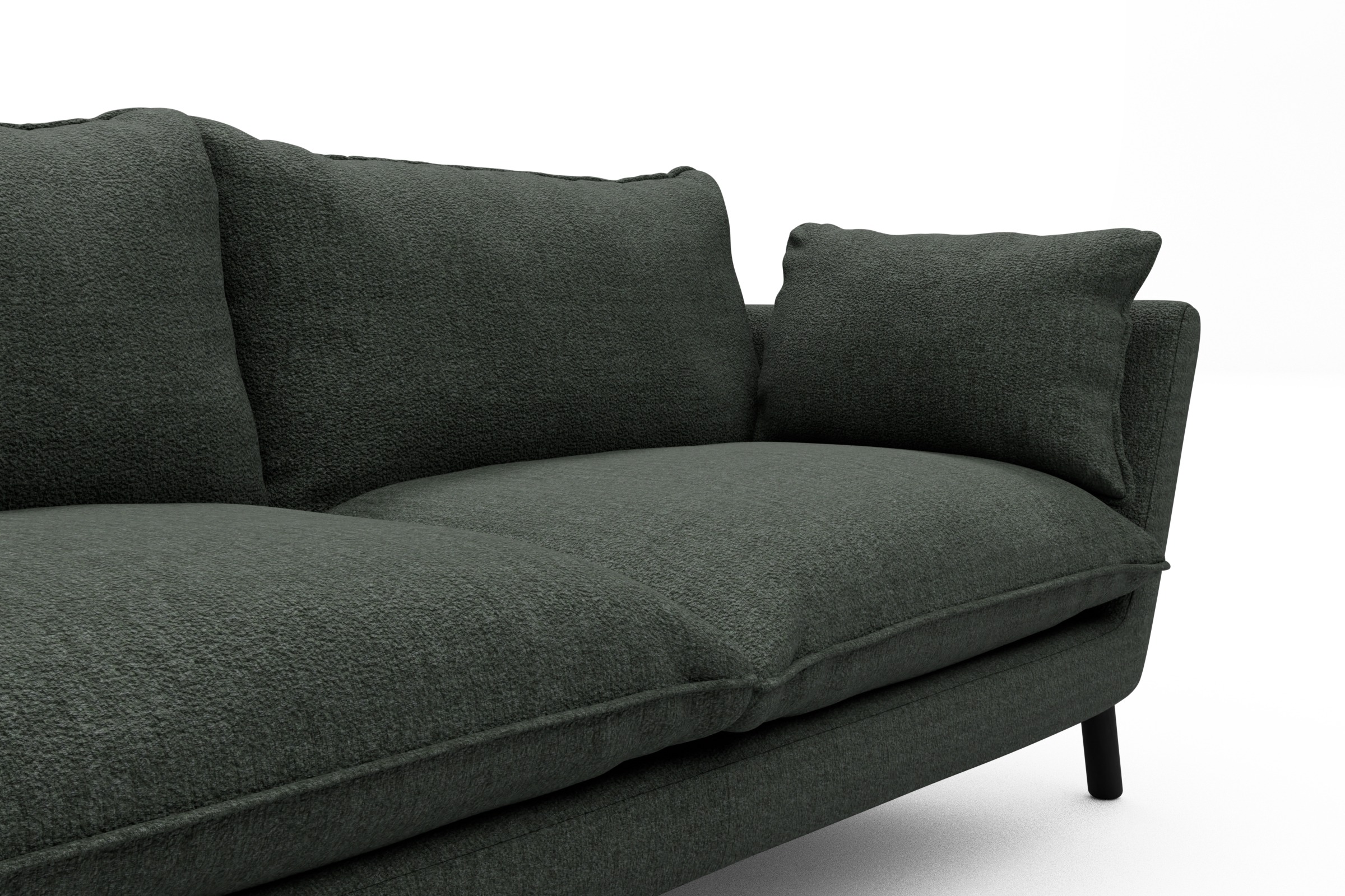 Sofa Emil PREMIUM 3-Sitzer Beinfarbe Eiche Schwarz Aivi-Pine-Green