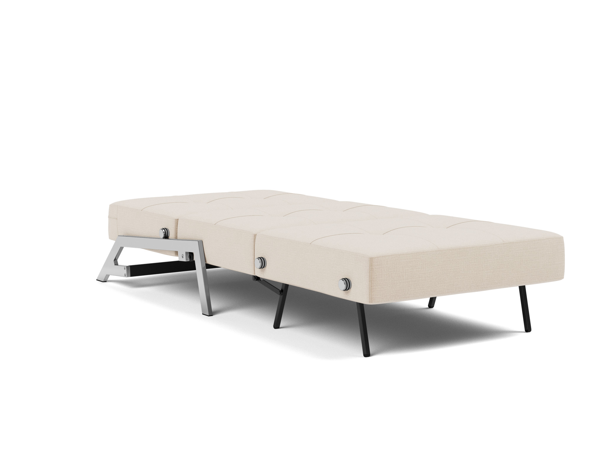 Schlafsessel Cubed 90 Chenille Esina 410-Almond-Beige Beine Chrom