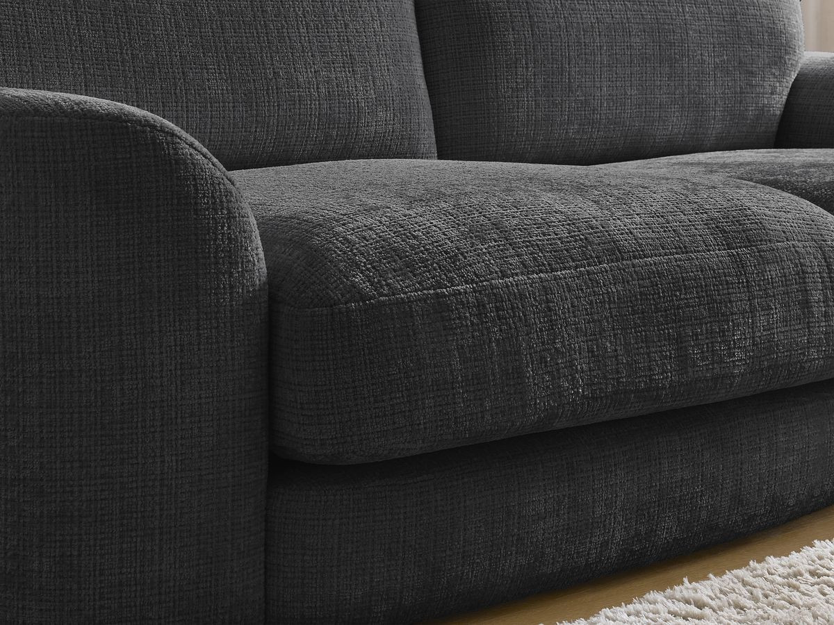 Bobochic Leonore Sofa 3-Sitzer Strukturstoff Schwarz
