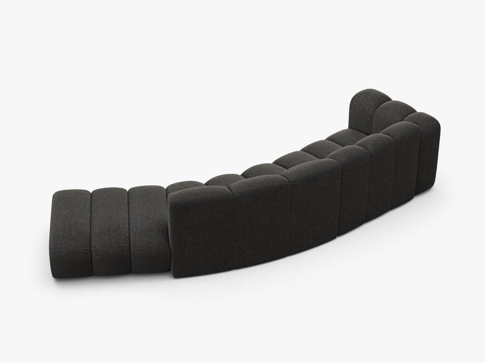Micadoni Modulares Sofa Lupine 5-Sitzer Rechts Chenille Eden Dunkelgrau