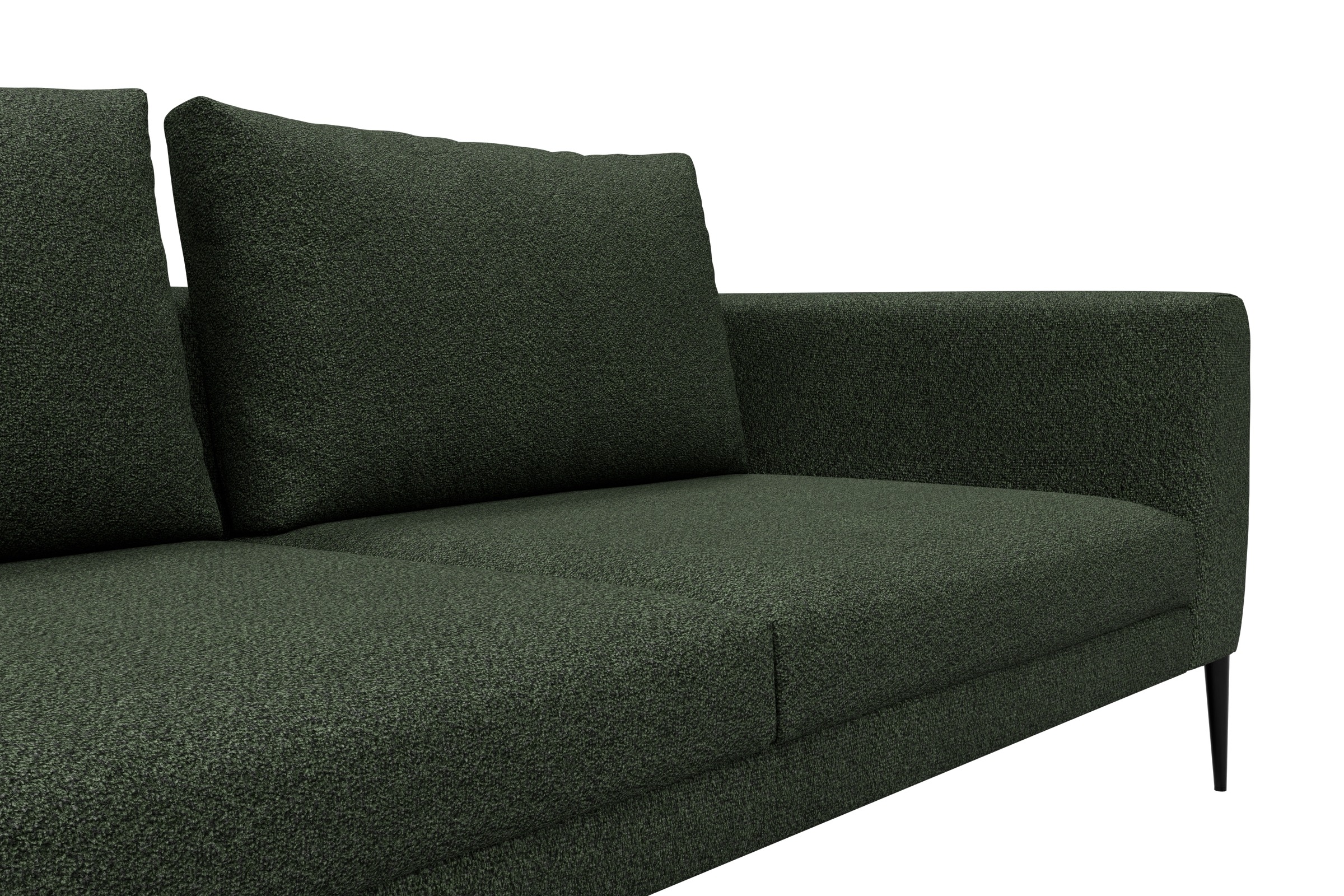 Ecksofa Paul Relax-Ecke rechts mit 3-Sitzer Vanora-Deep-Green