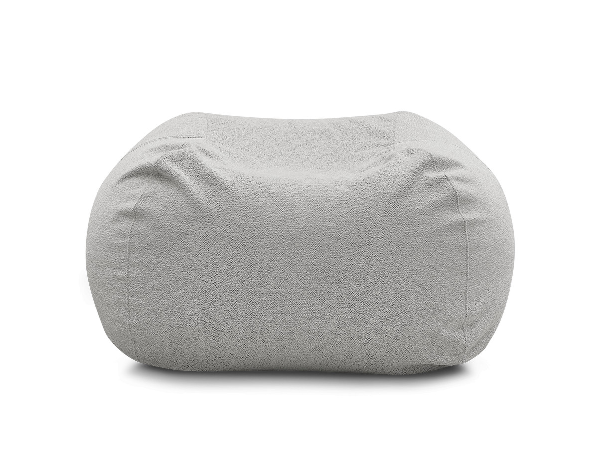 Bobochic Voltaire Pouf 120 × 70 cm Melange-Stoff Hellgrau