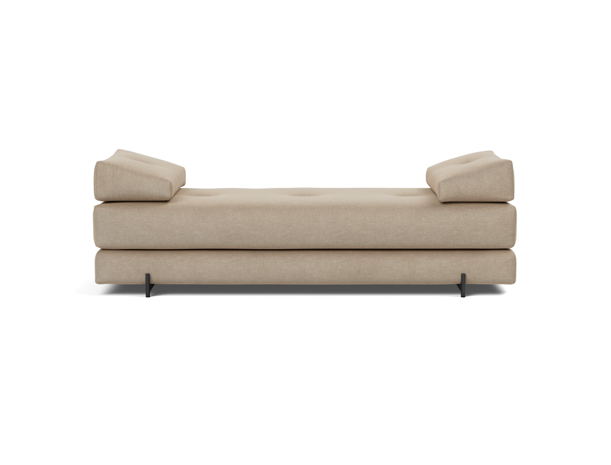 Tagesbett Sigmund Flachgewebe Phobos 587-Mocha Beine Indu schwarz