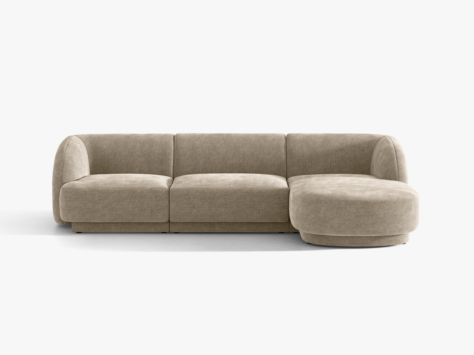 Micadoni Ecksofa Miley 4-Sitzer Rechts Chenille Haga Beige