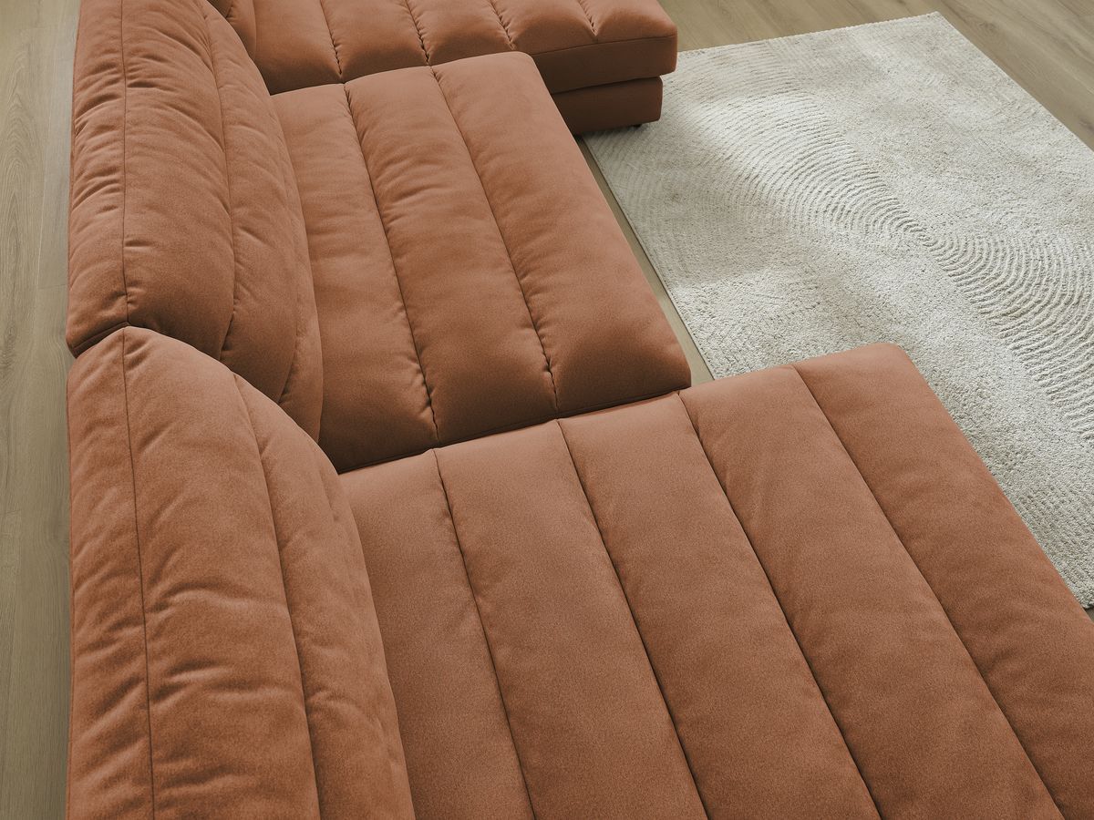 Bobochic Sierra Wohnlandschaft Samt Orange