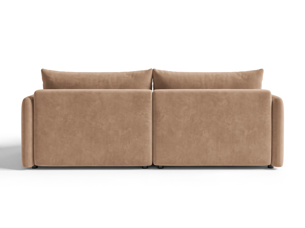 Cosmopolitan Design Ecksofa Monaco 3-Sitzer mit Schlaffunktion Samt Bluvel Beige Rechts