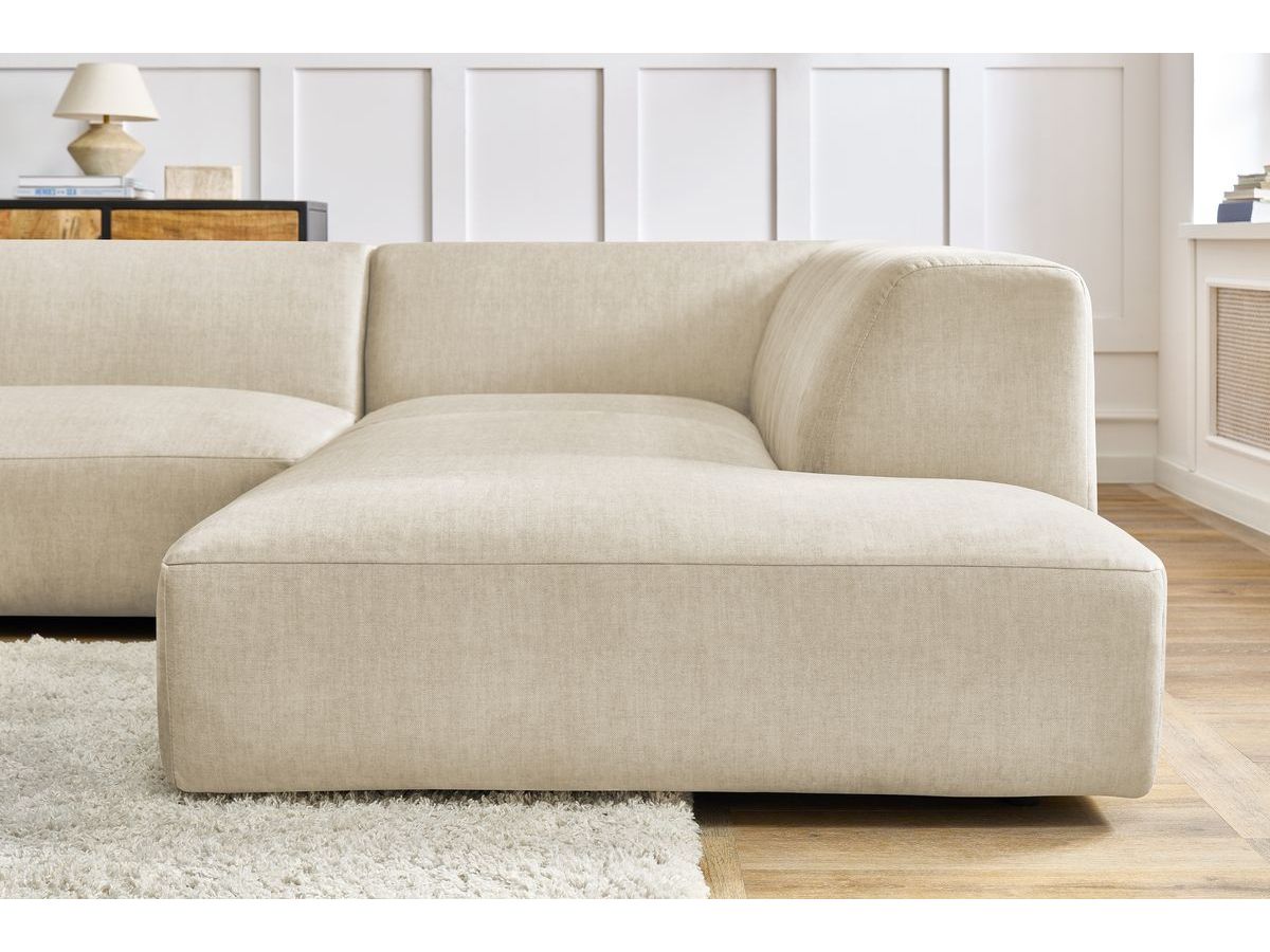 Bobochic Lavena Wohnlandschaft 399 × 220 cm Samt Beige Ecke links