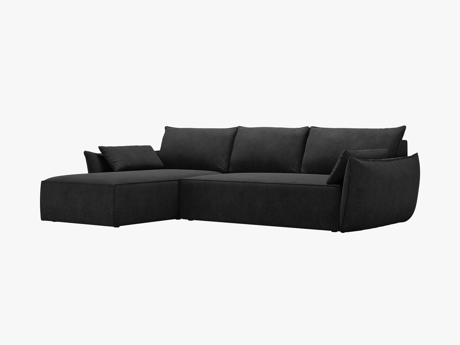 Micadoni Kaelle Ecksofa 4-Sitzer mit Schlaffunktion Rechts Chenille Over The Horizon Schwarz