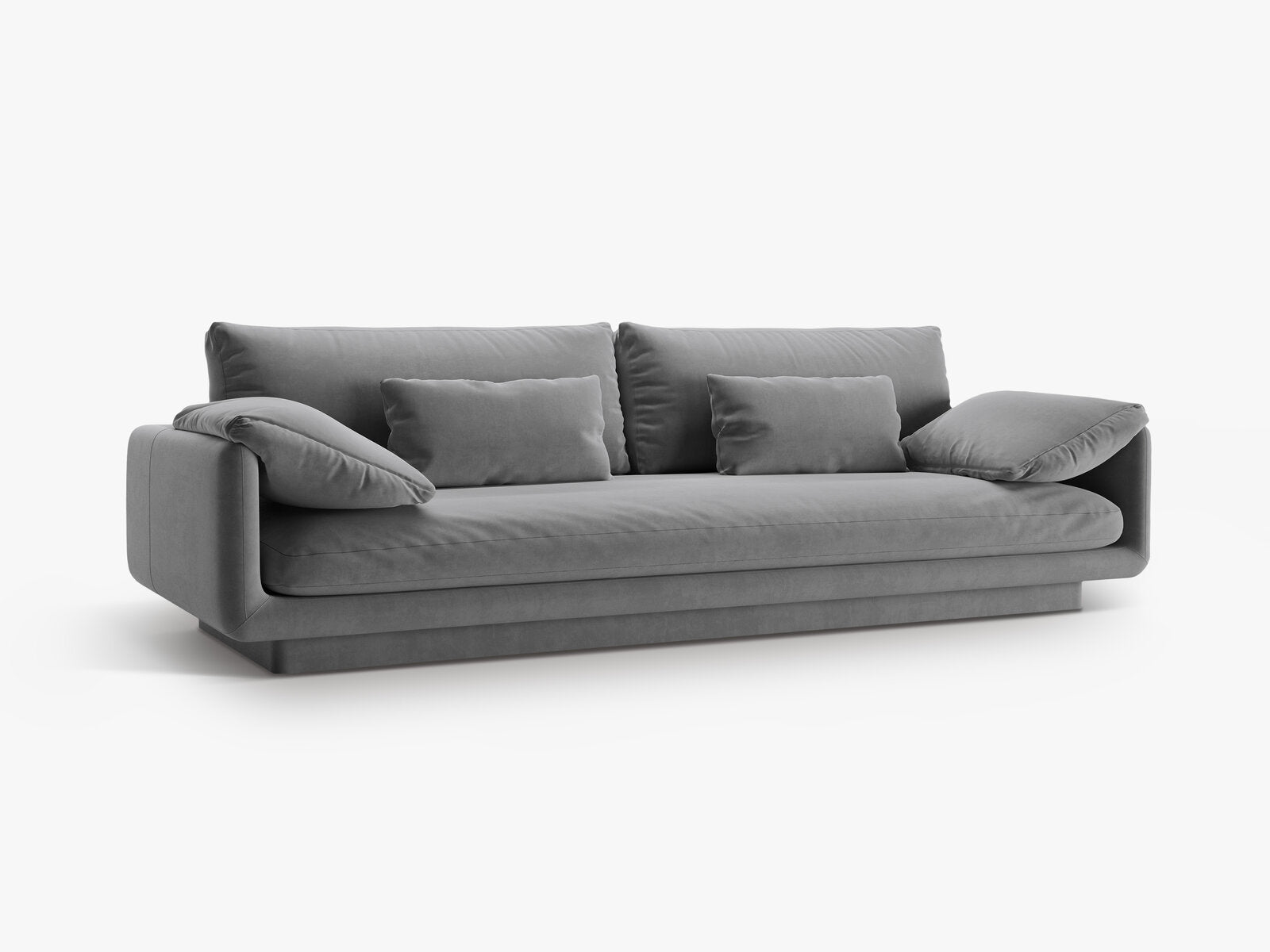 Micadoni Sofa Torino 4-Sitzer Samt Hellgrau