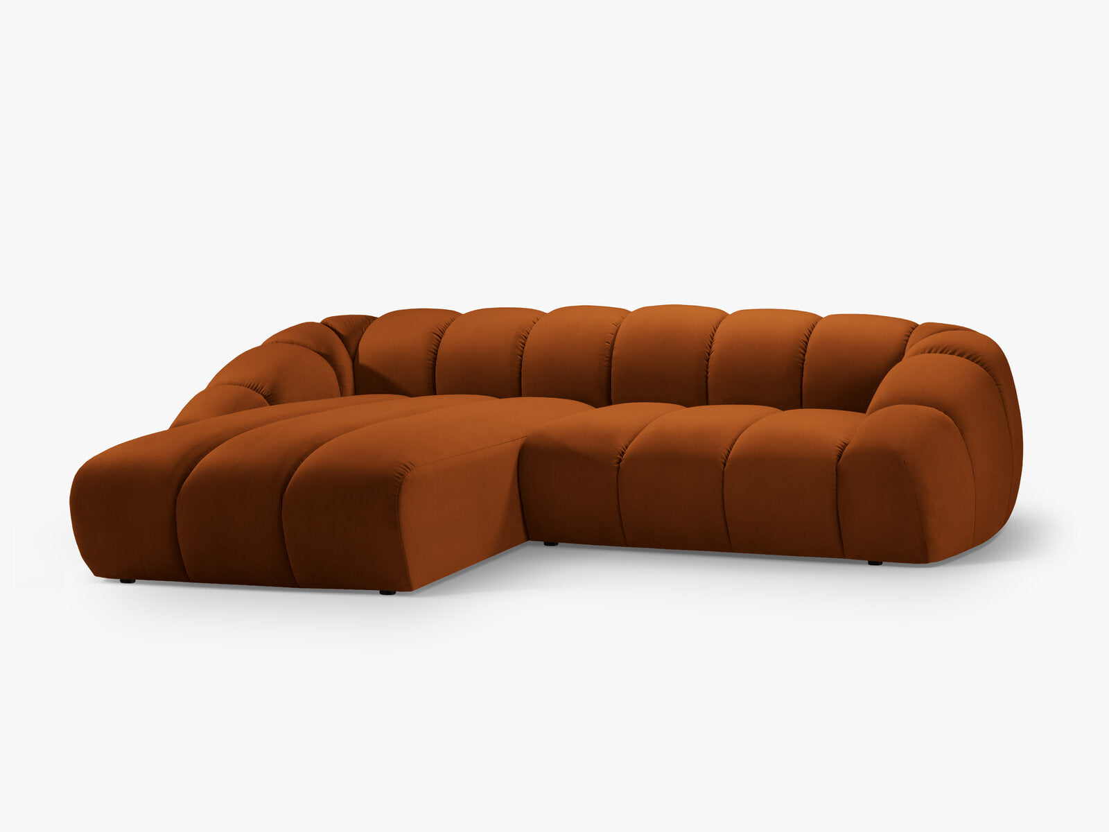 Micadoni Ecksofa Diana 4-Sitzer Links Samt Terrakotta