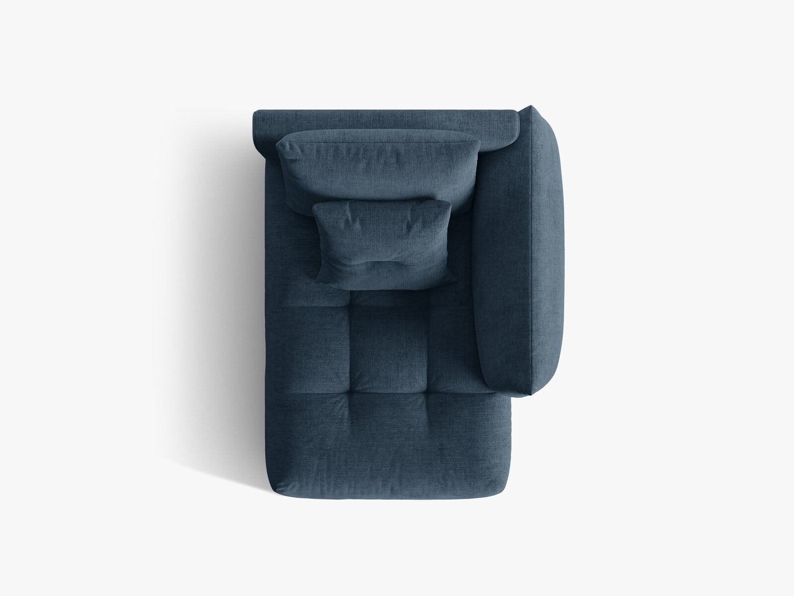 Micadoni Bloom Chaiselongue Rechts Strukturierter Stoff Wind Marineblau