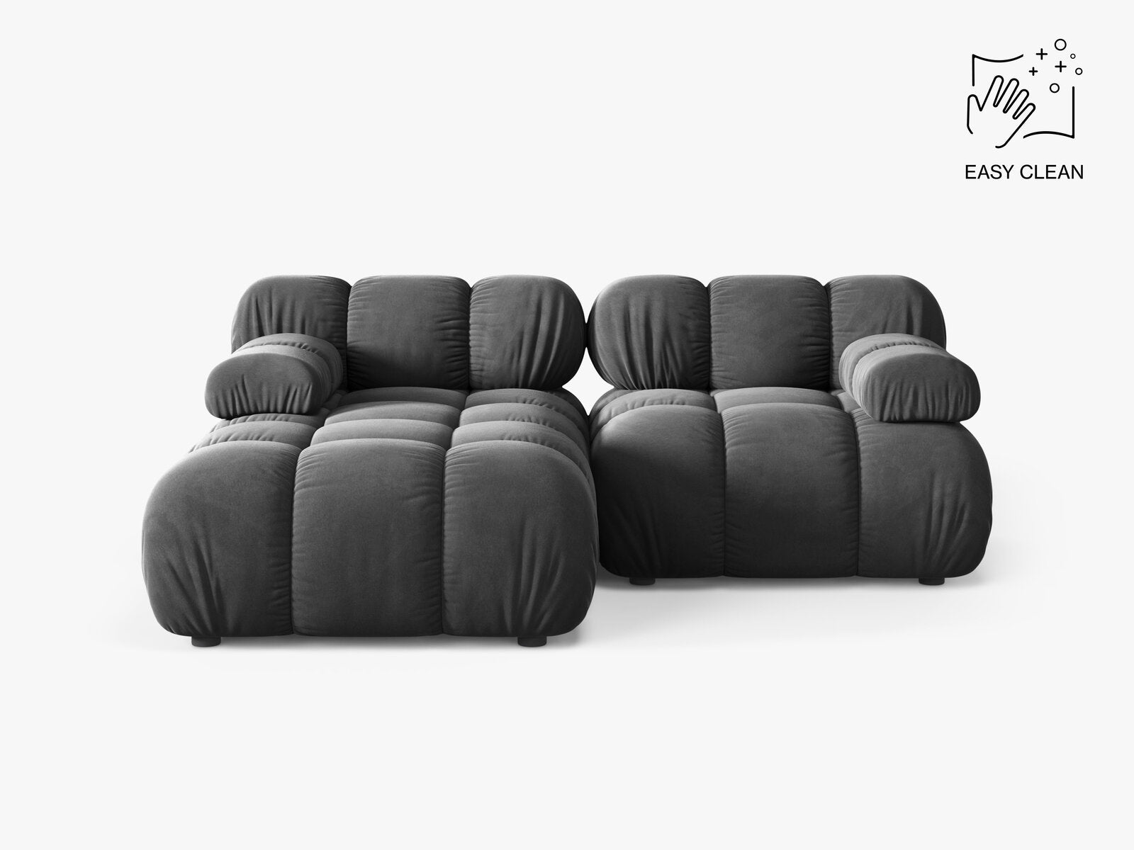 Micadoni Modulares Ecksofa Bellis 3-Sitzer Links Samt Venus Grau