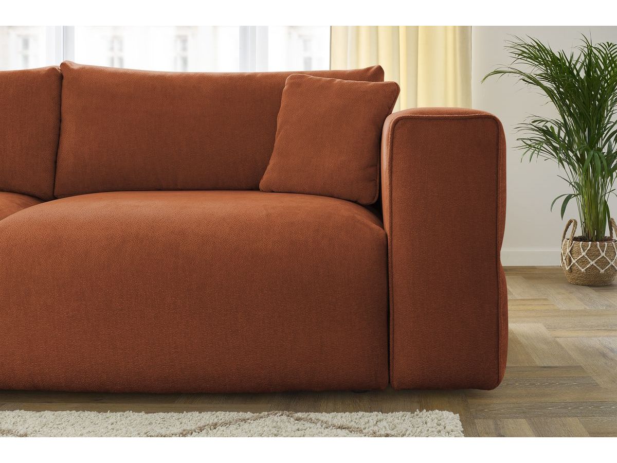 Bobochic Ezechiel Schlafsofa 3-Sitzer mit Bettkasten Stoff Rot