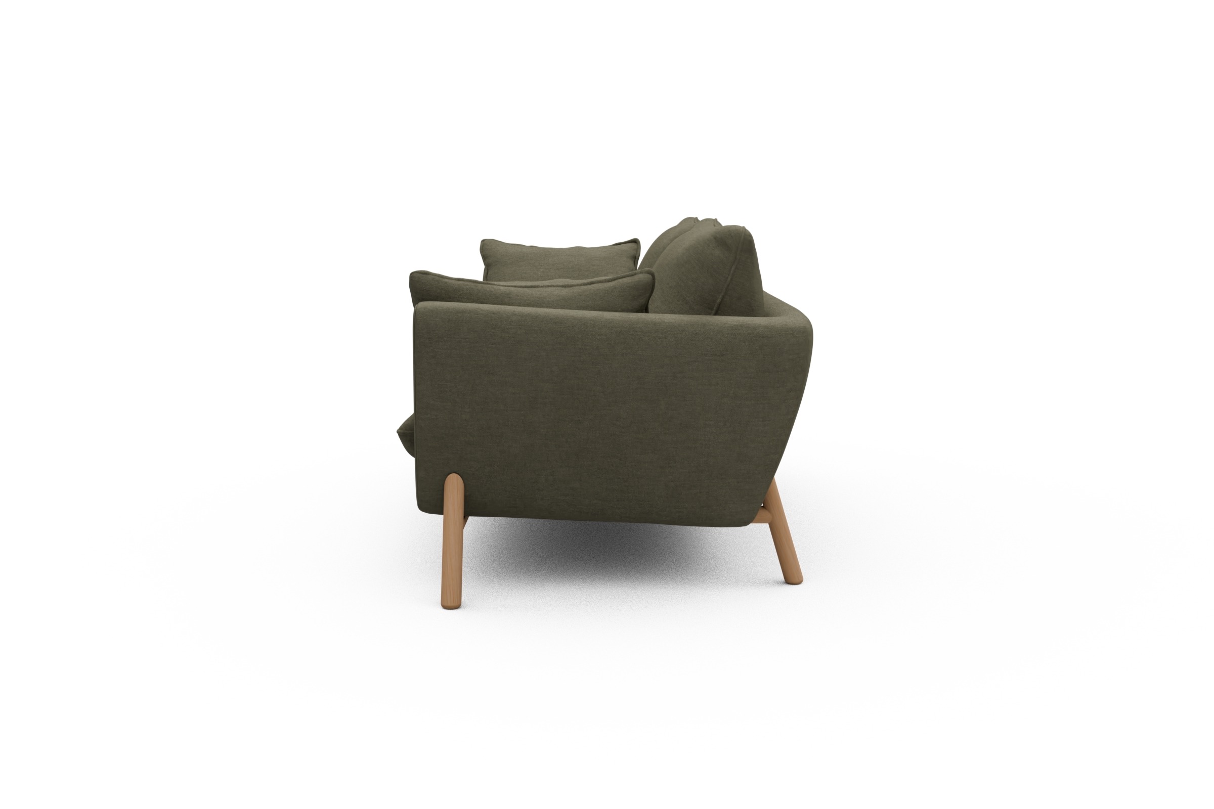 Sofa Emil 2-Sitzer Beinfarbe Eiche Natur Vivus-Dusty-Olive