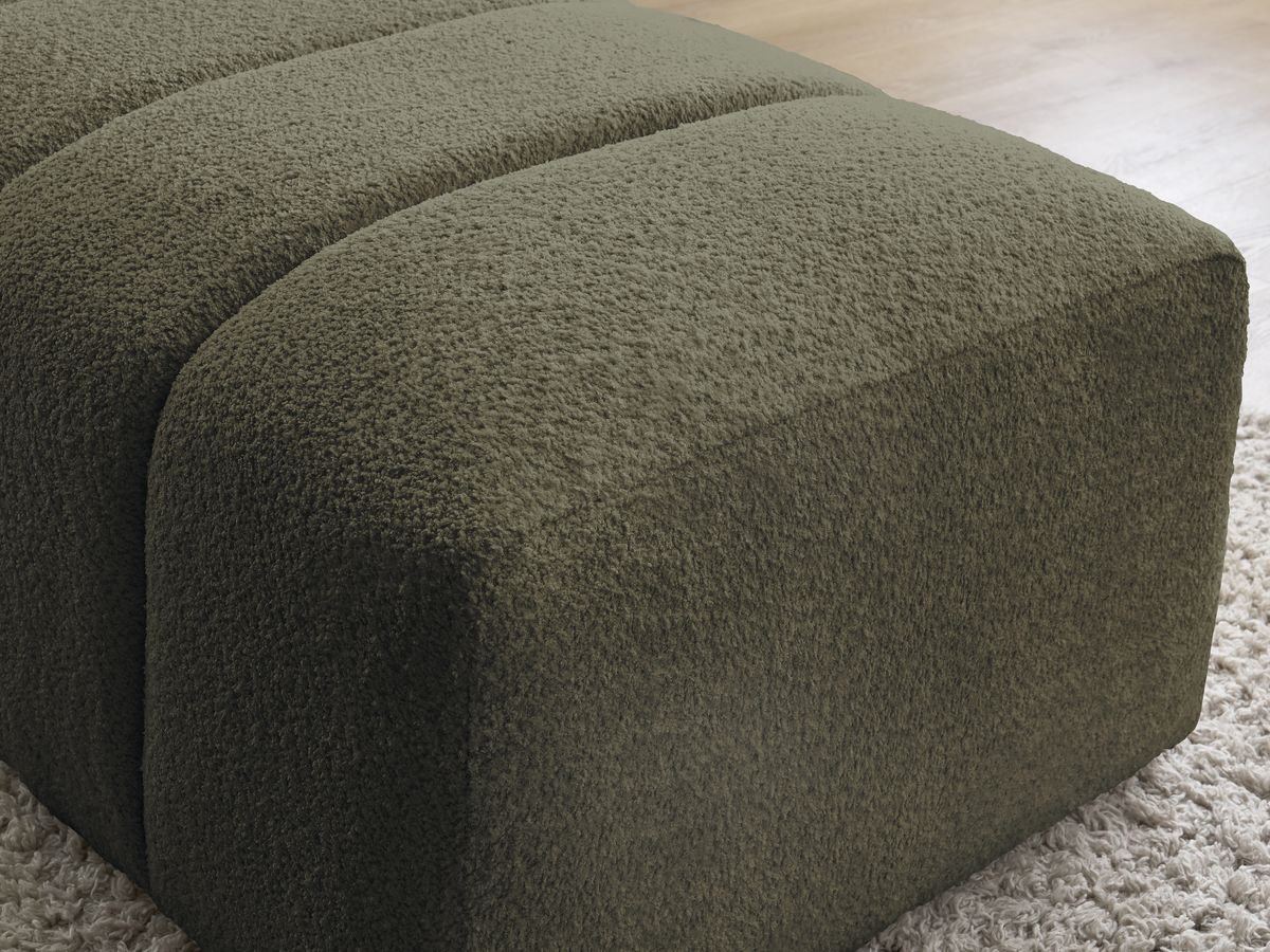 Bobochic Annecy Pouf Bouclé-Stoff Grün