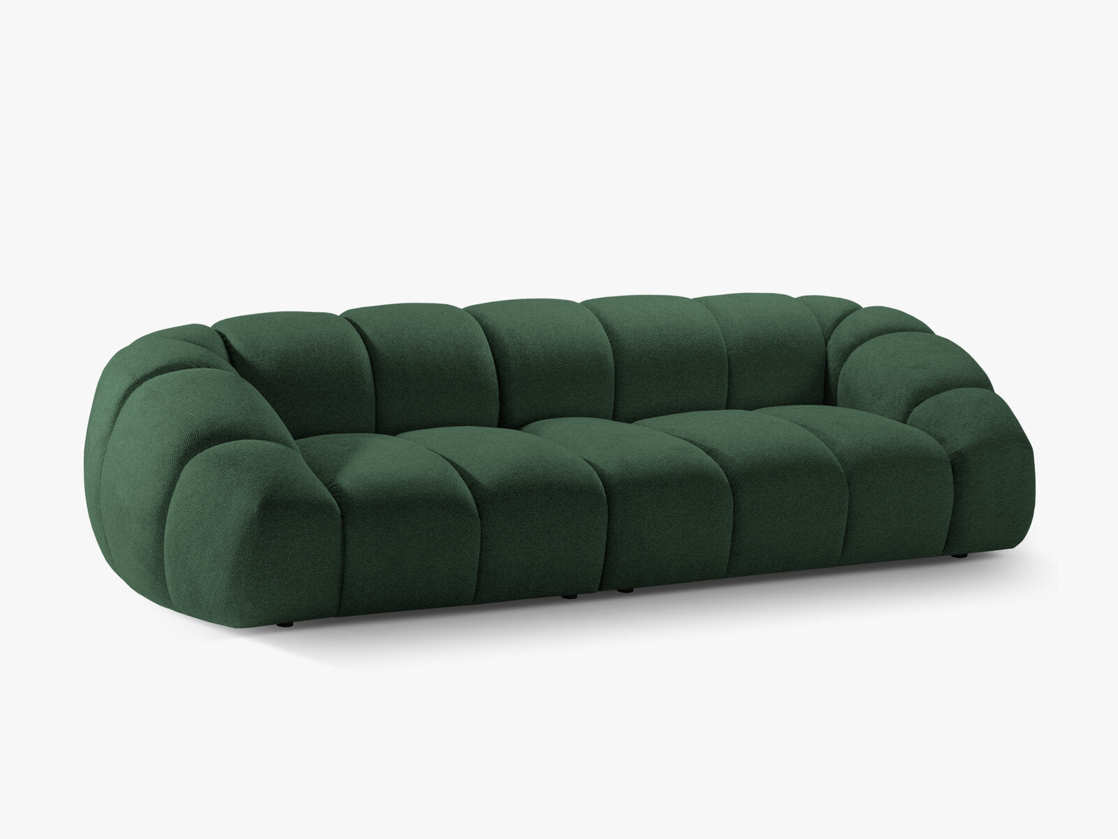 Micadoni Sofa Diana 4-Sitzer Strukturierter Samtstoff Grün