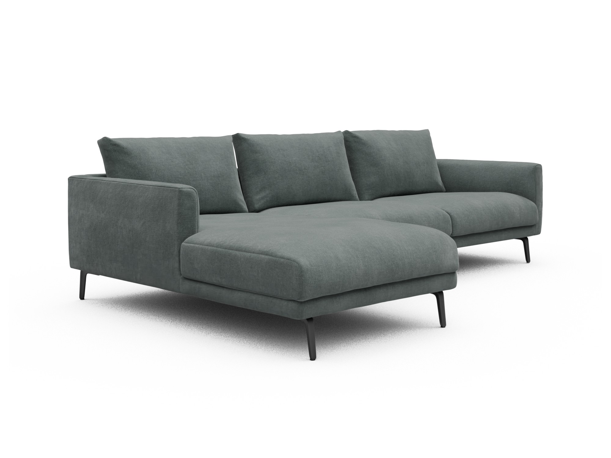 Skandi Home Ecksofa Karl Chaiselongue links mit 2,5-Sitzer Smooth-Silver-Grey moebelfaktor