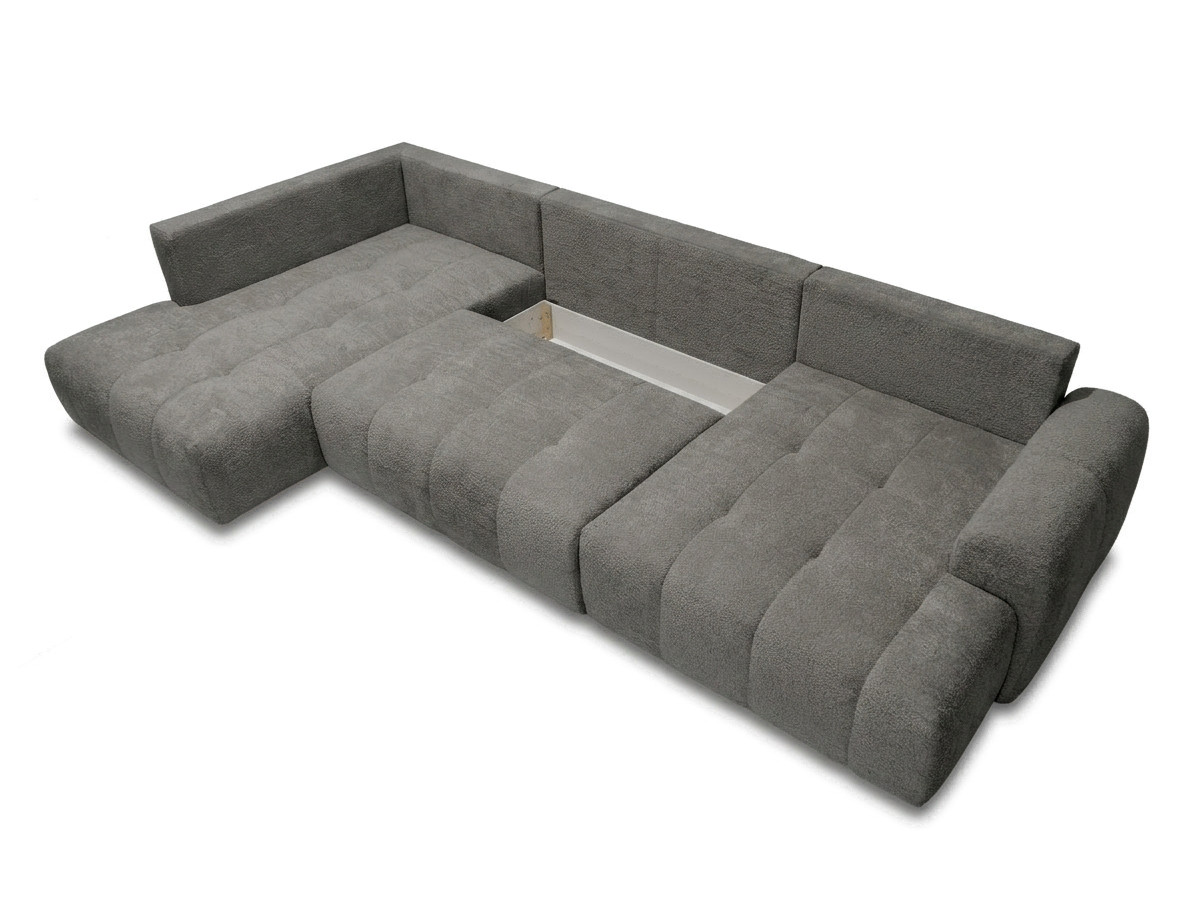 Bobochic Roxelane Wohnlandschaft Bouclé-Stoff Dunkelgrau Ecke links
