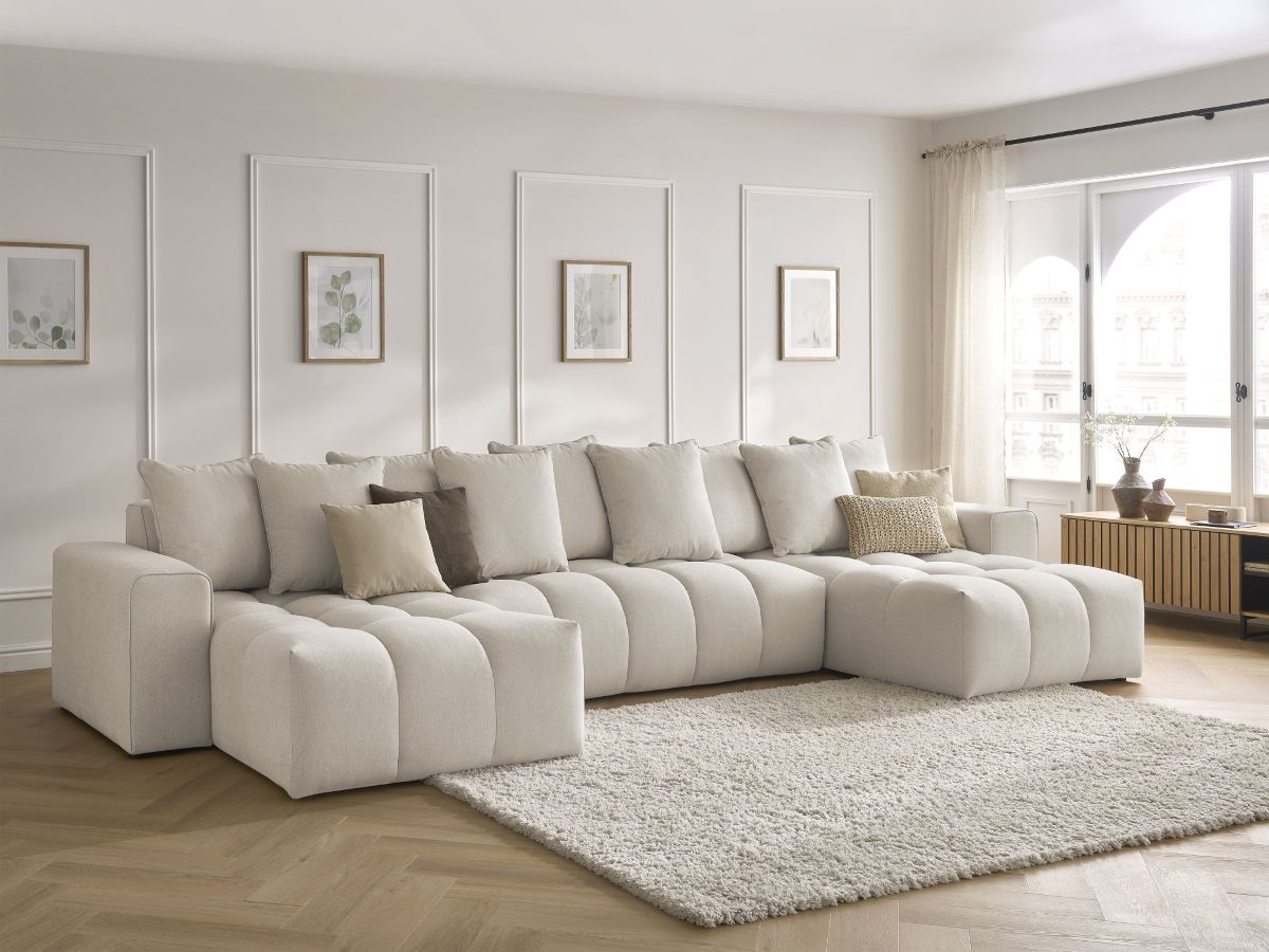Bobochic Mont-blanc Wohnlandschaft Melange-Stoff Beige