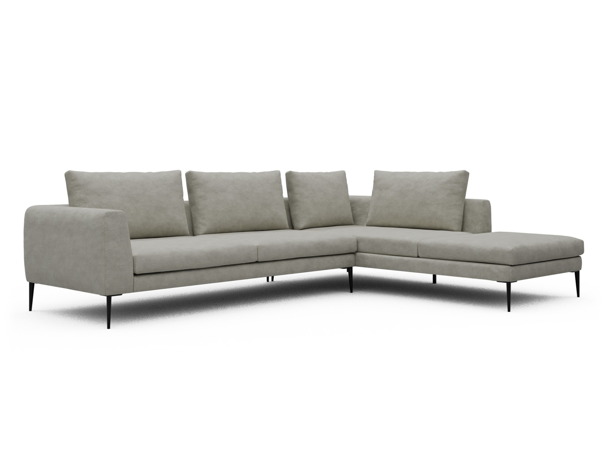 Skandi Home Ecksofa Paul Relax-Ecke rechts mit 3-Sitzer Carreno-Moon-Stone-White moebelfaktor