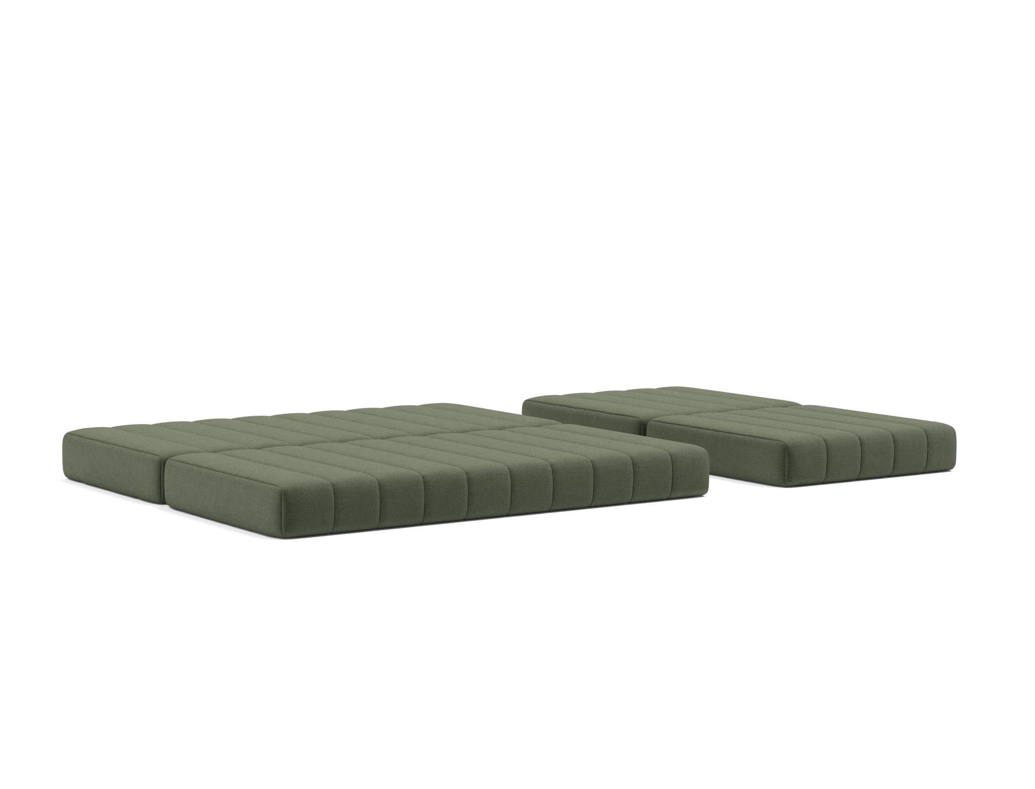 Schlafsofa CozyPad Grand mit Armlehnen Chenille Esina 413-Olive-Green