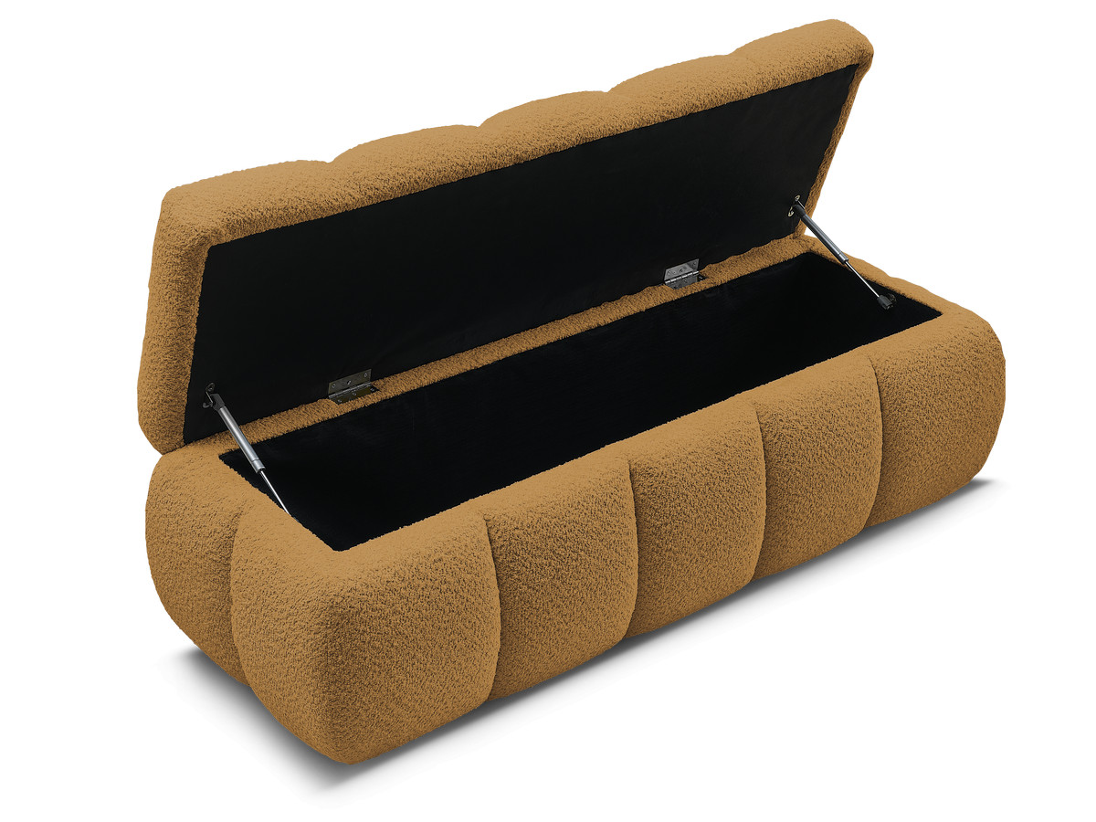 Bobochic Denali Bettbank 146 × 56 cm Bouclé-Stoff Gelb
