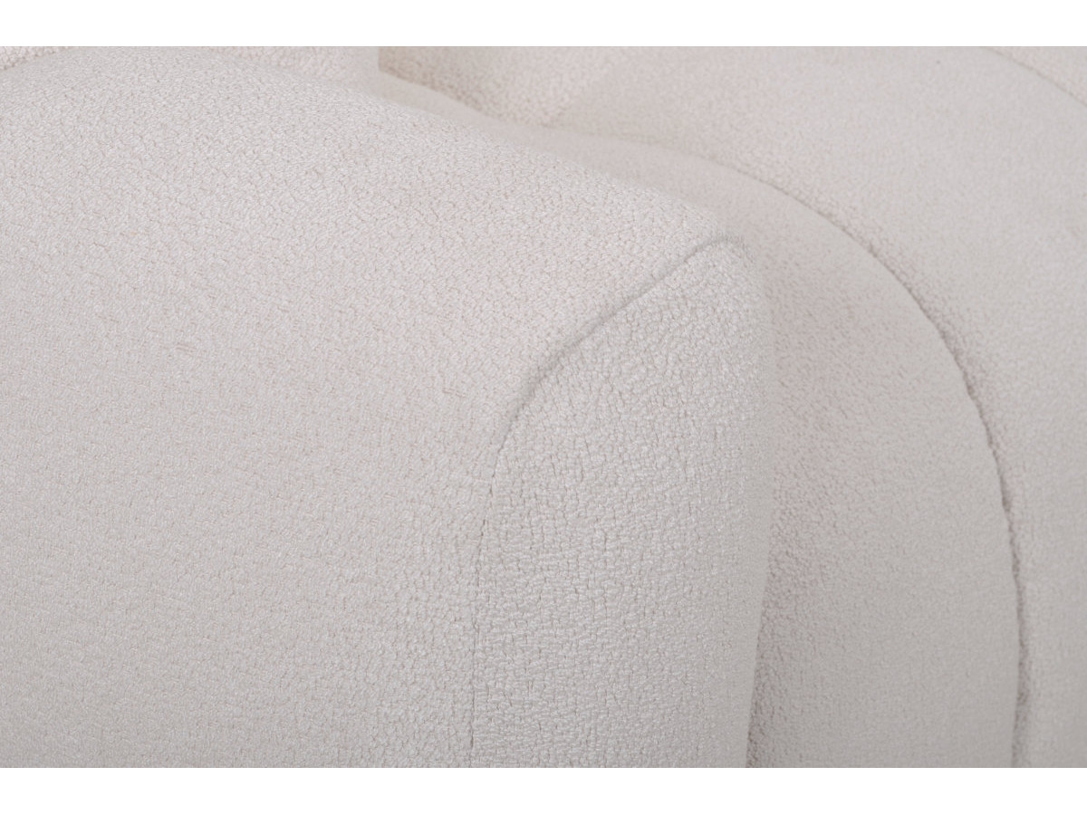 Bobochic Bradley Schlafsofa 3-Sitzer Bouclé-Stoff Weiß