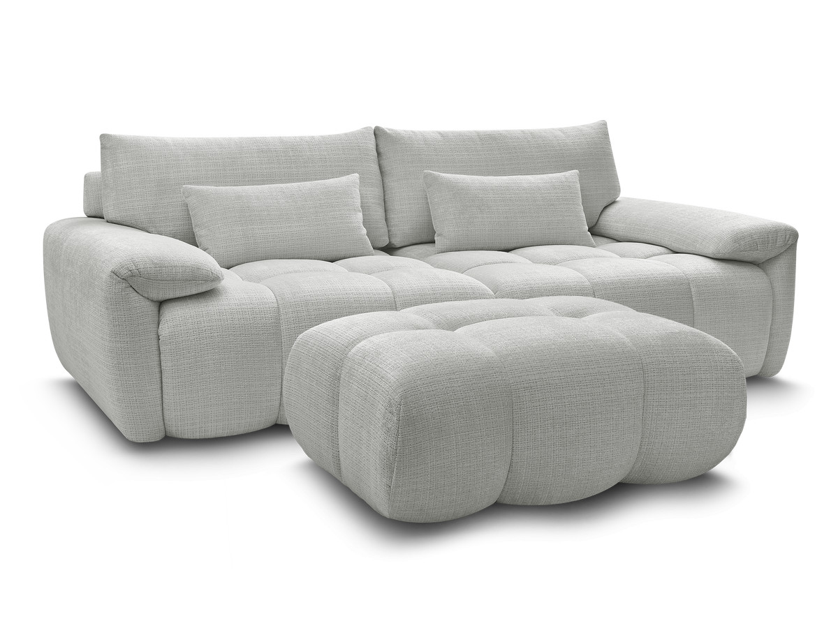 Bobochic Ivane Sofa 4-Sitzer Strukturstoff Hellgrau