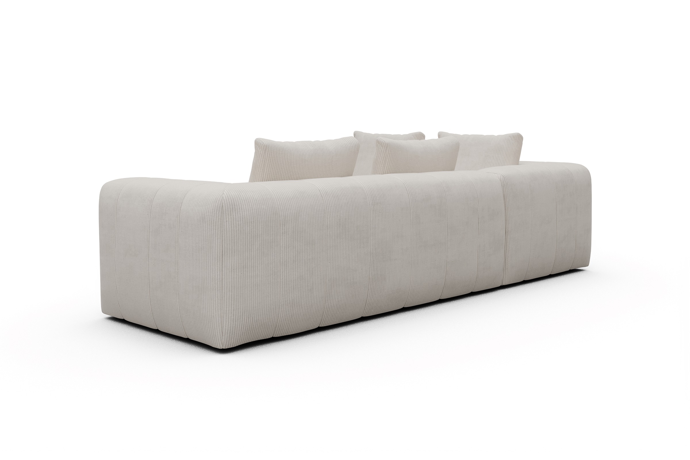 Ecksofa Hugo 2x 2,5-Sitzer Armlehne rechts Corduroy-Ivory