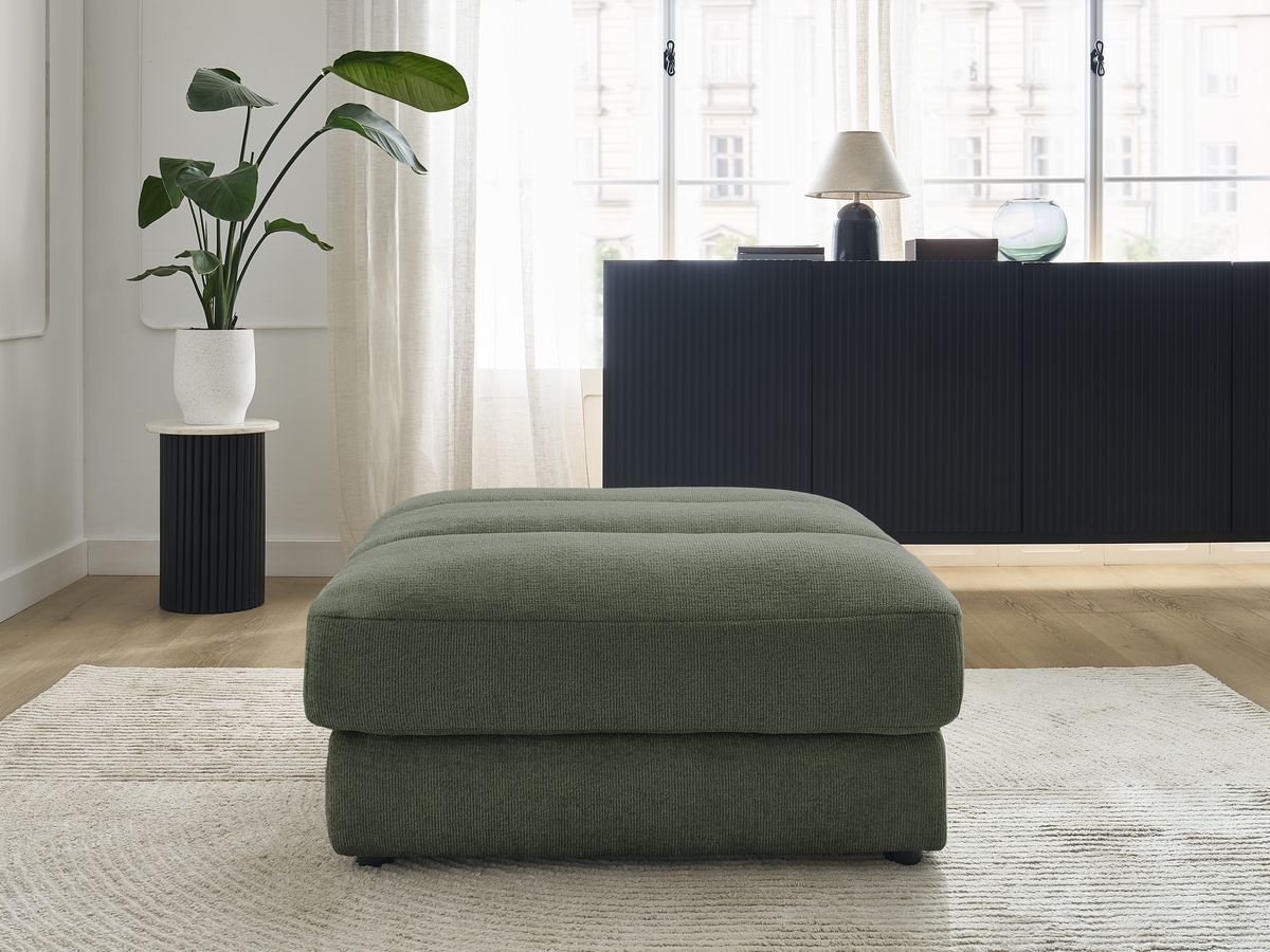 Bobochic Sierra Pouf Strukturstoff Dunkelgrün