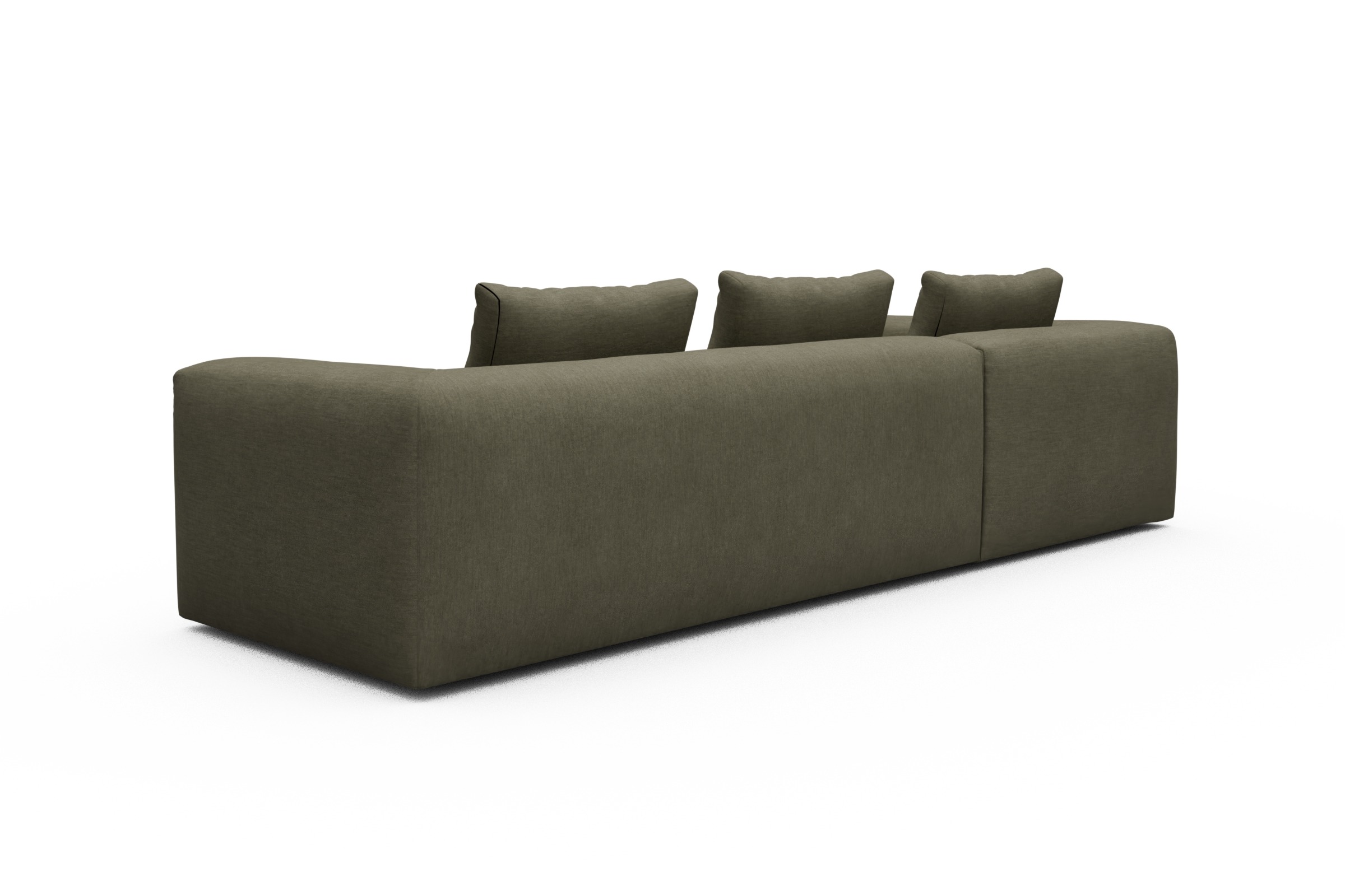 Ecksofa Fred Relax-Ecke links mit 2,5-Sitzer Vivus-Dusty-Olive