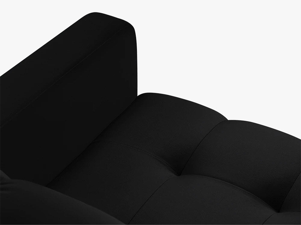 Micadoni Ecksofa Mamaia 5-Sitzer Rechts Samt Bluvel Schwarz schwarze Beine