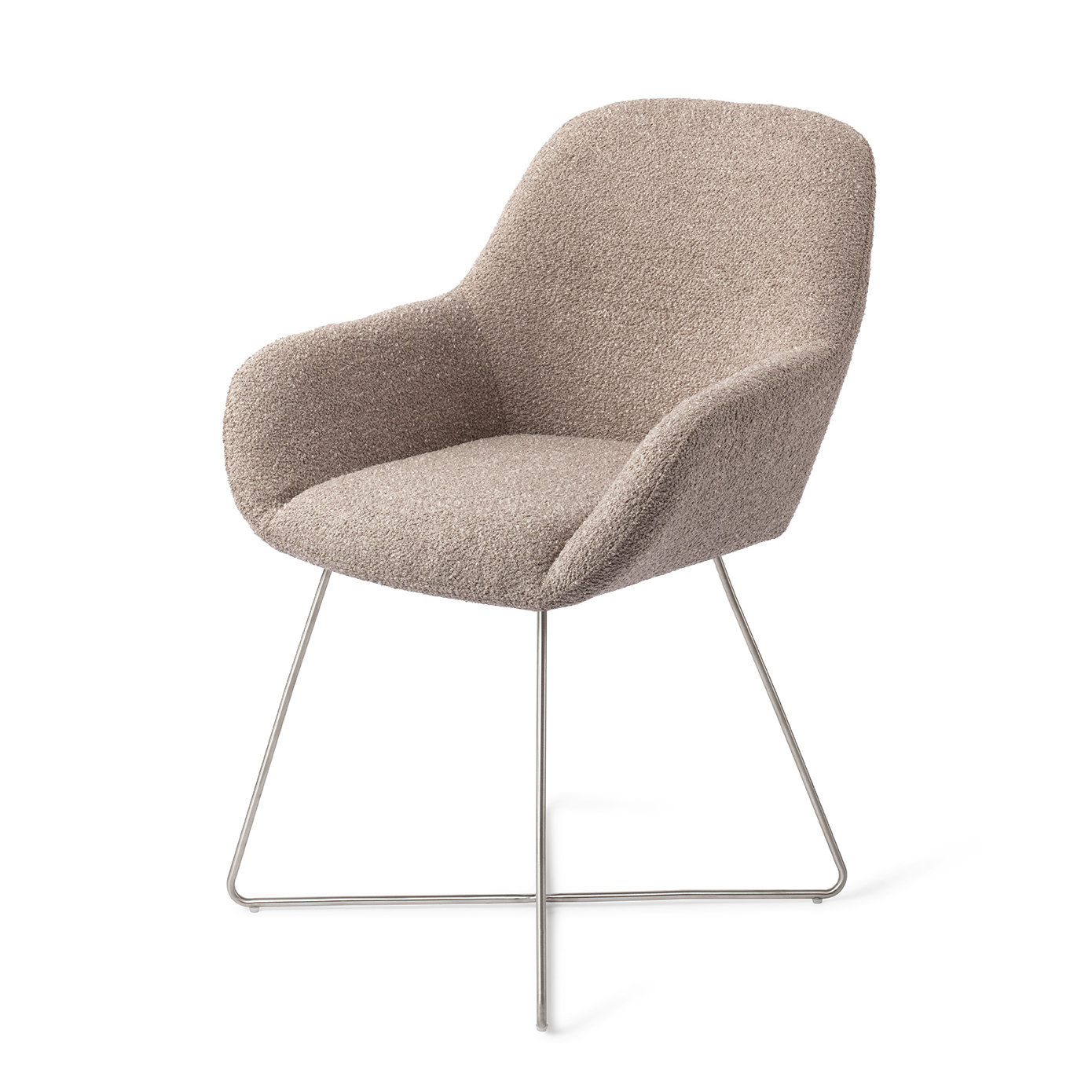 Jesper Home Esszimmerstuhl Kushi Stone Haze Cross Stahl