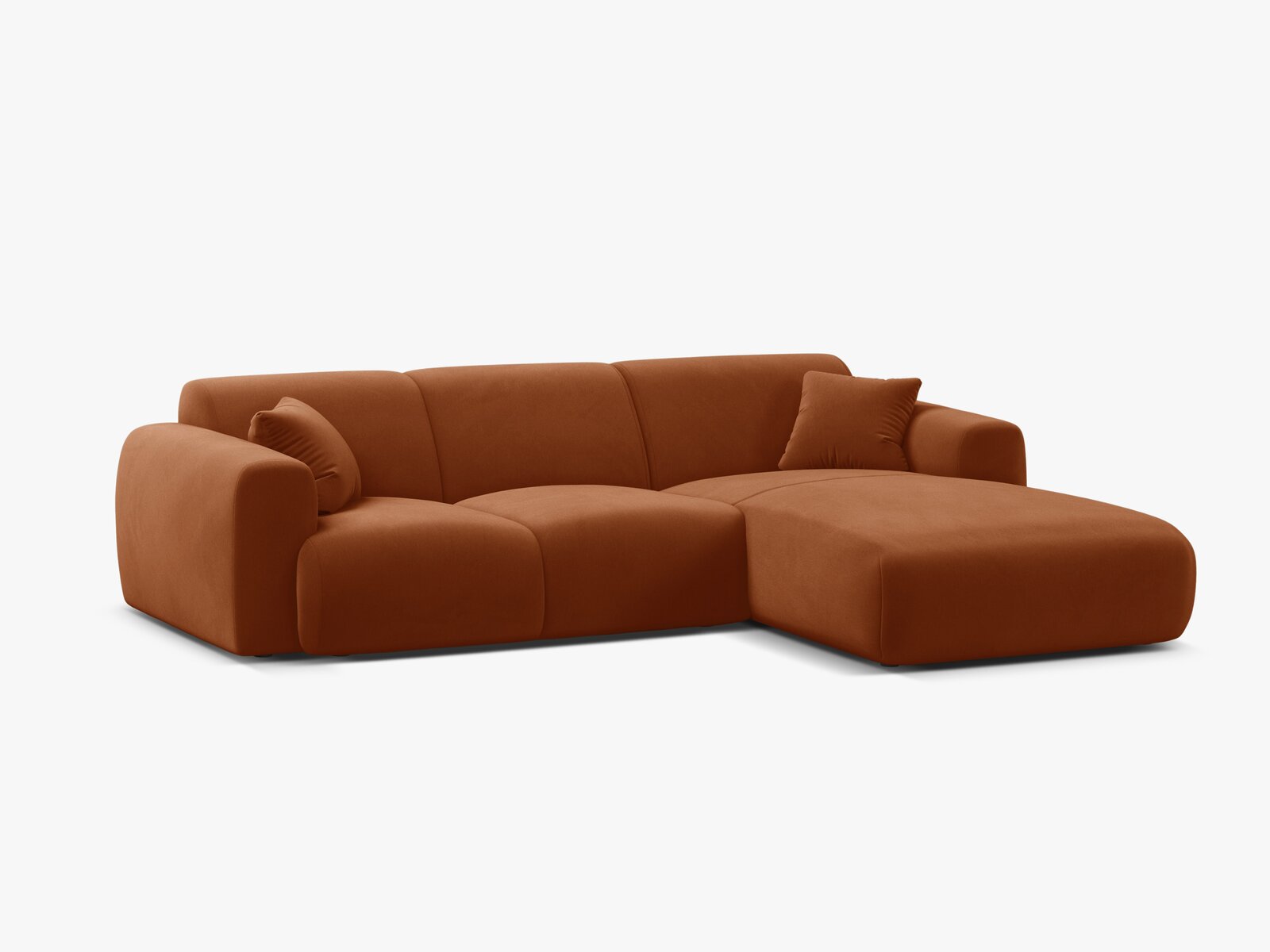Micadoni Ecksofa Molino 4-Sitzer Rechts Samt Casino Terrakotta