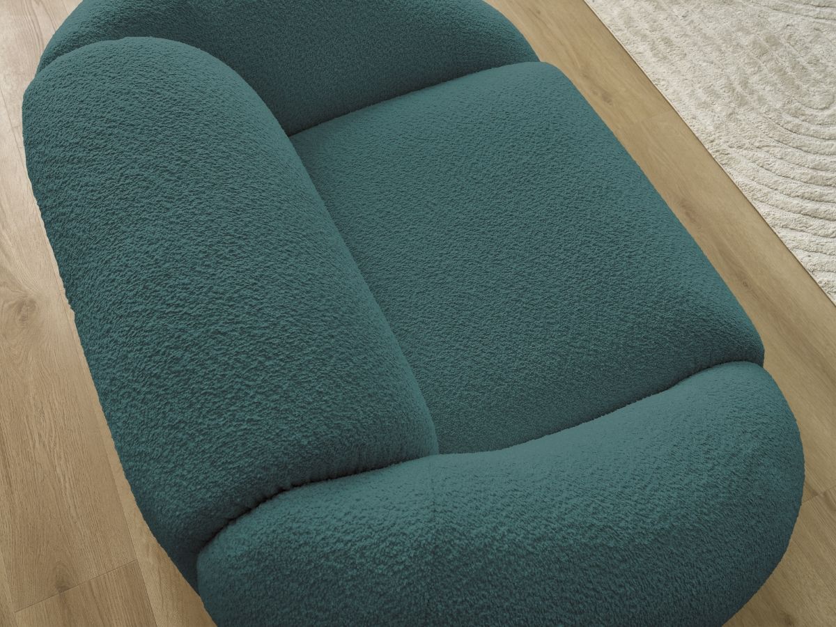 Bobochic Tina Sessel Bouclé-Stoff Hellblau