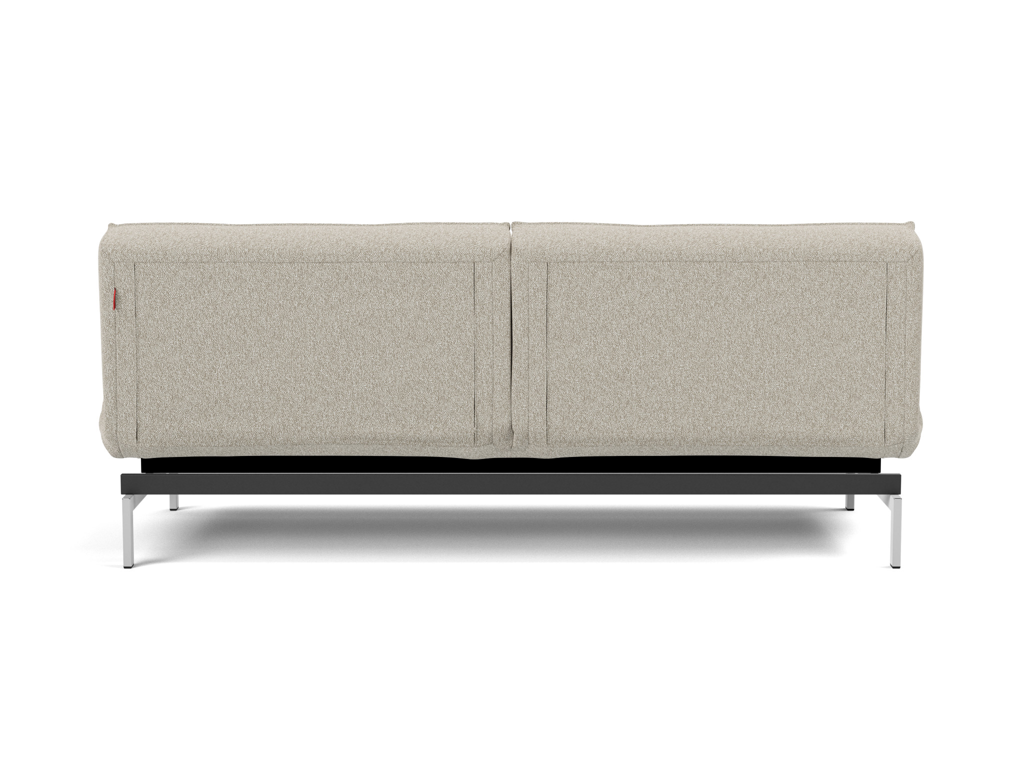 Schlafsofa Splitback Boucle Skandi 539-Beige Beine Chrom