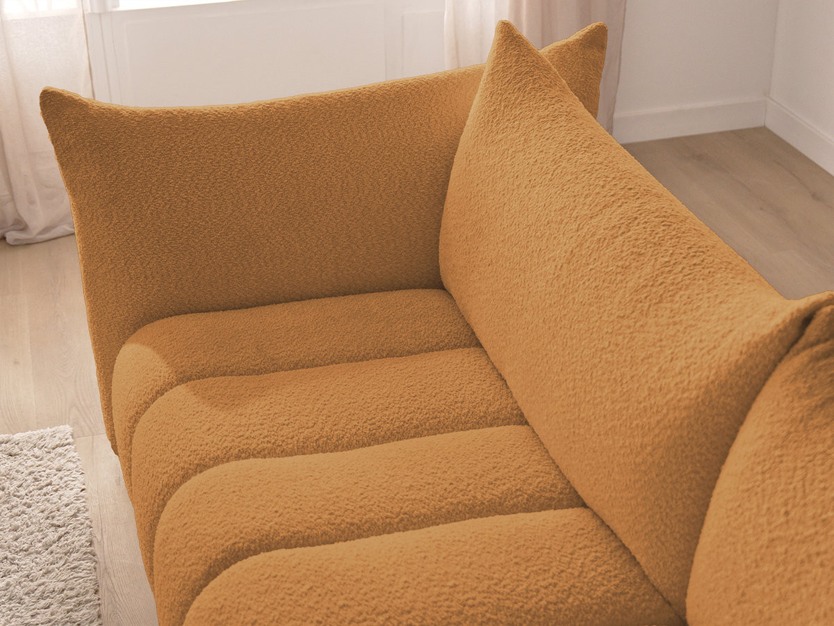 Bobochic Azra Ecksofa 325 × 112 cm Bouclé-Stoff Gelb Ecke links