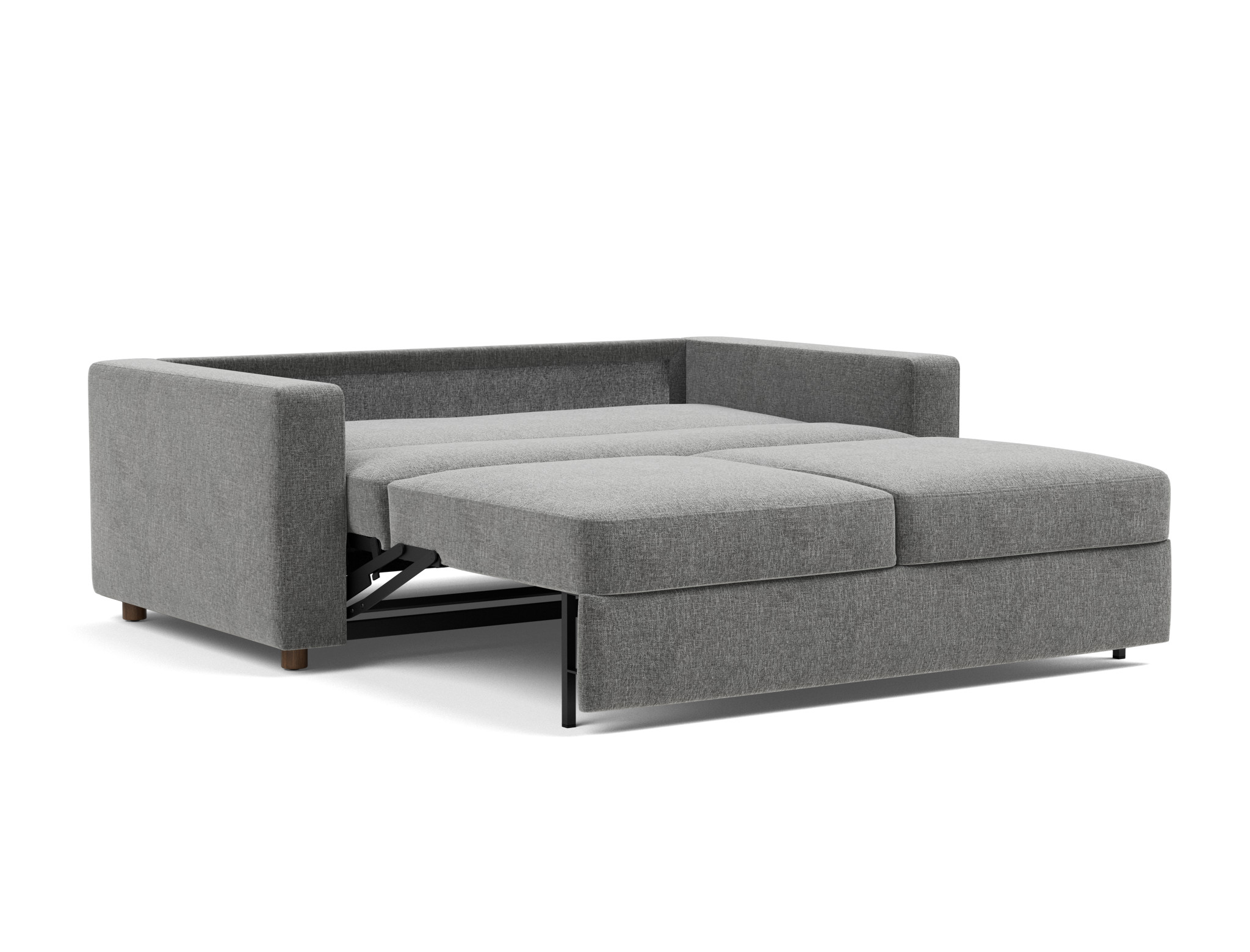 Schlafsofa Neah mit Standard-Armlehnen 160 Strukturierter Stoff Twist 563-Charcoal