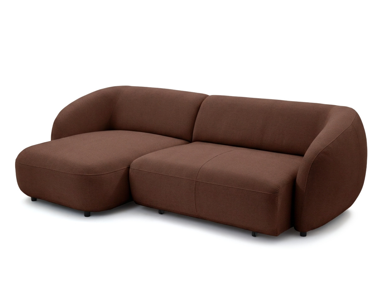Bobochic Halo Ecksofa mit Schlaffunktion Stoff Braun Ecke links