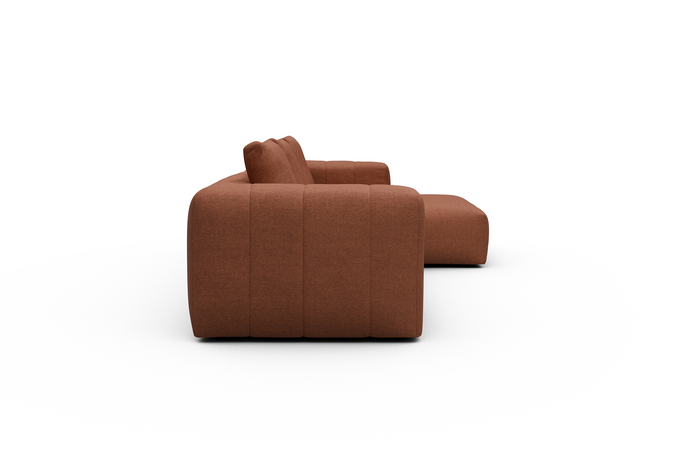 Ecksofa Hugo 2,5-Sitzer Armlehne links mit Chaiselongue Weda-Rust
